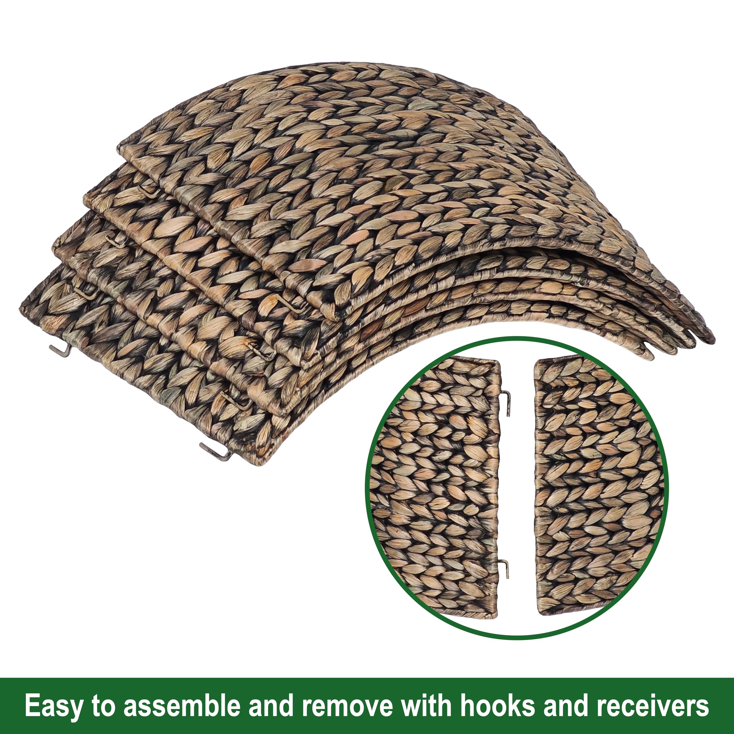 CENBOSS Rattan Christmas Tree Collar, Wicker Tree Skirt & Stand Base Cover (Black Wash, 42 inch)