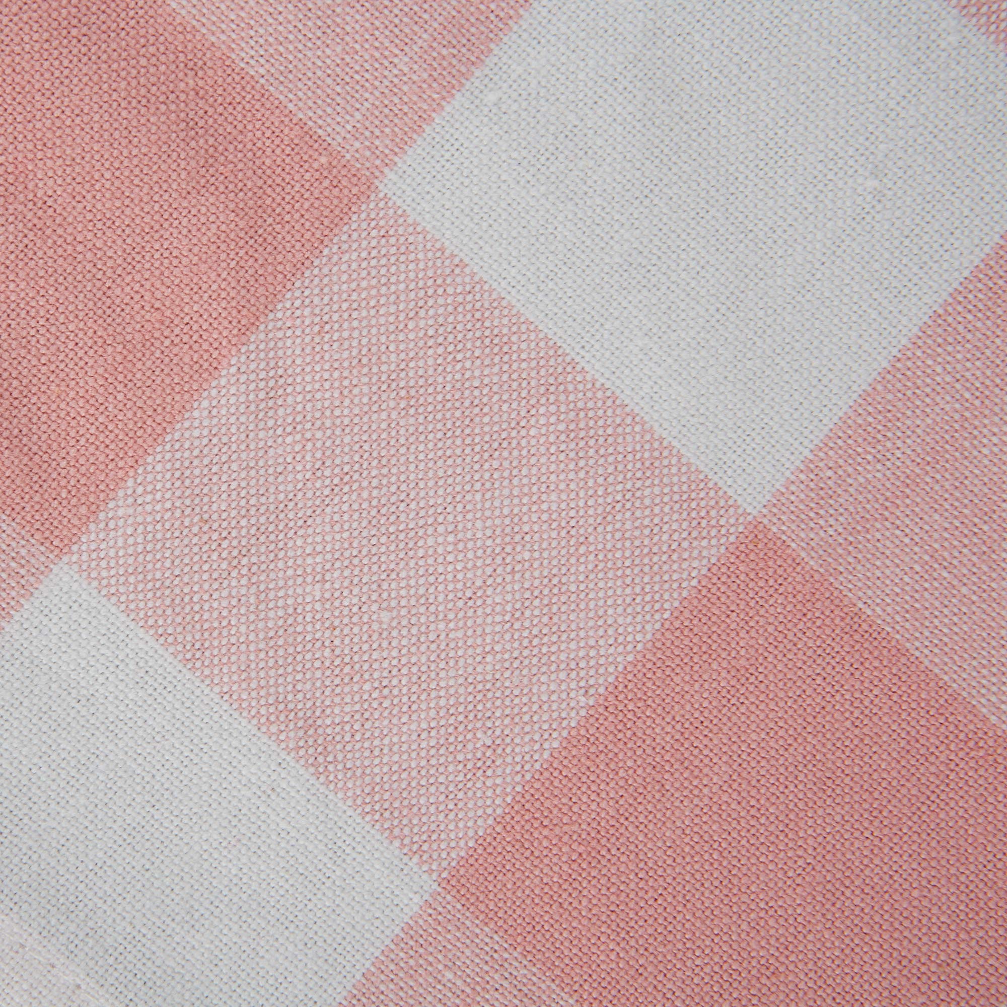 Dii Buffalo Check Collection, Classic Farmhouse Tablecloth, Table Topper, 40X40, Pink & White