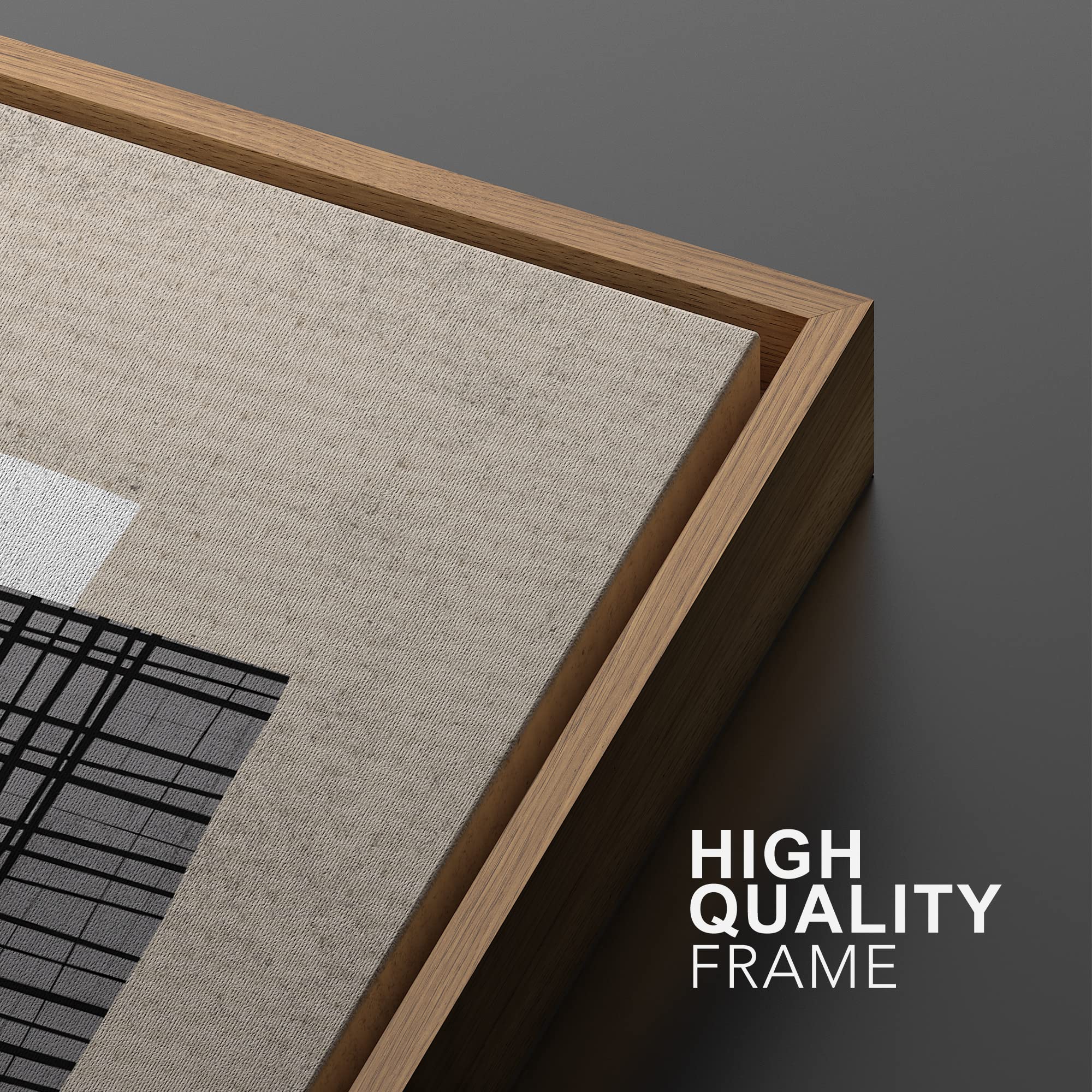 Signwin Framed Canvas Print Wall Art Set Mid-Century Art Deco Polygon Collage Abstract Shapes Illustrations Minimal Decorative N