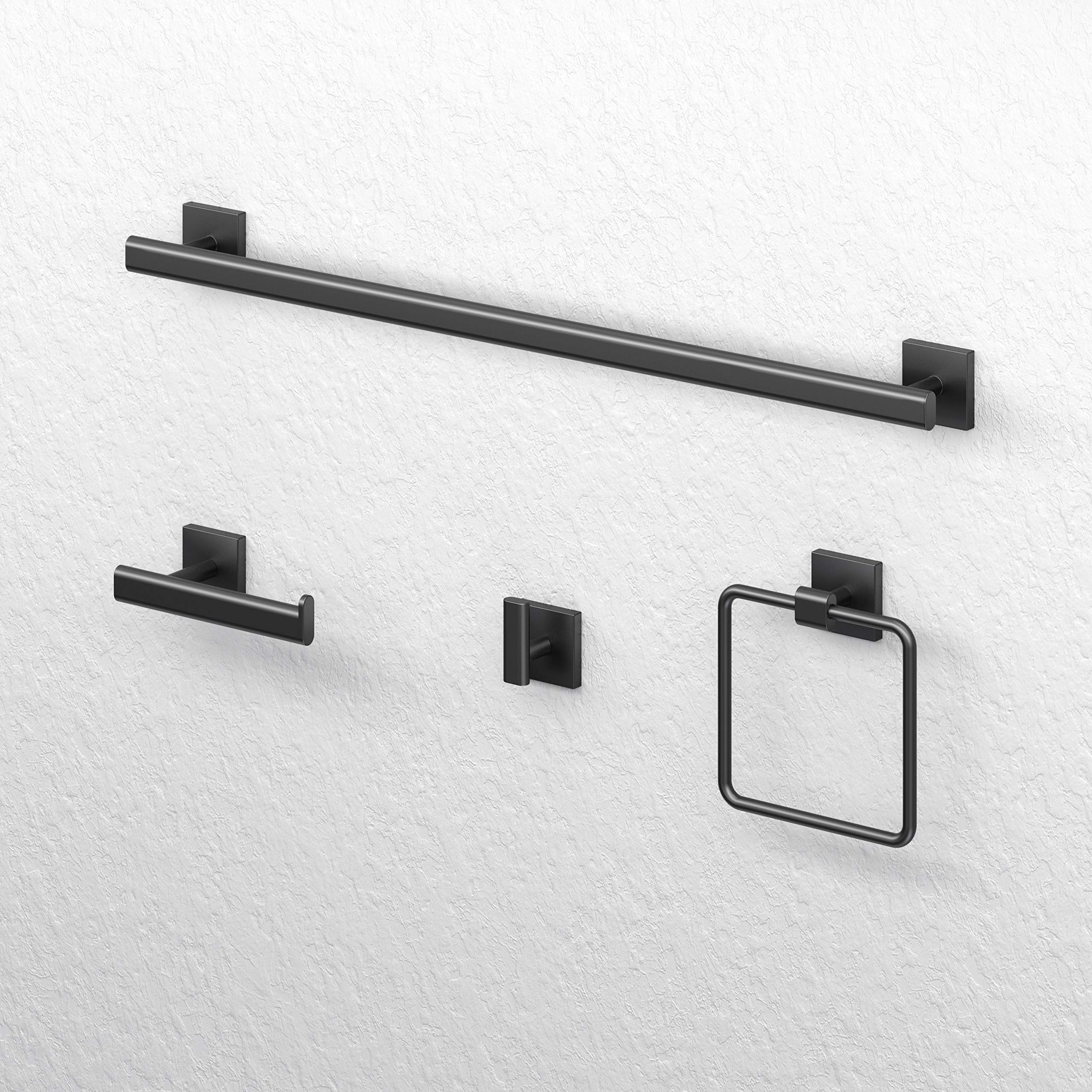 Gatco 4053MX Elevate Bathroom Single Post Euro Style Toilet Paper Holder  Matte Black