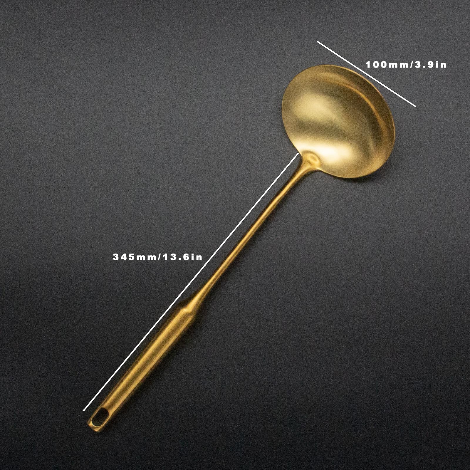 Incontesta Stainless Steel Ladle Spoon Kitchen Turner - Big Soup Ladle Useful Cooking Utensil Tool - Soup Ladle-Gold