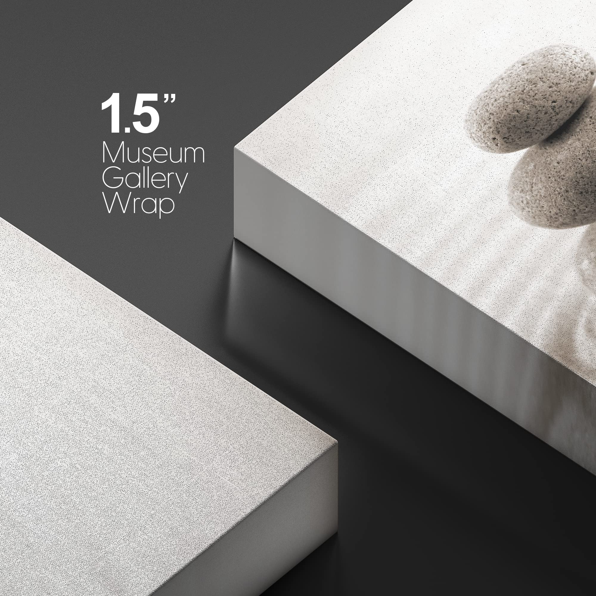 Wall26 Canvas Print Wall Art Rock Stack On Gray Zen Sand Garden Floral Nature Photography Realism Bohemian Scenic Relax/Calm Coo