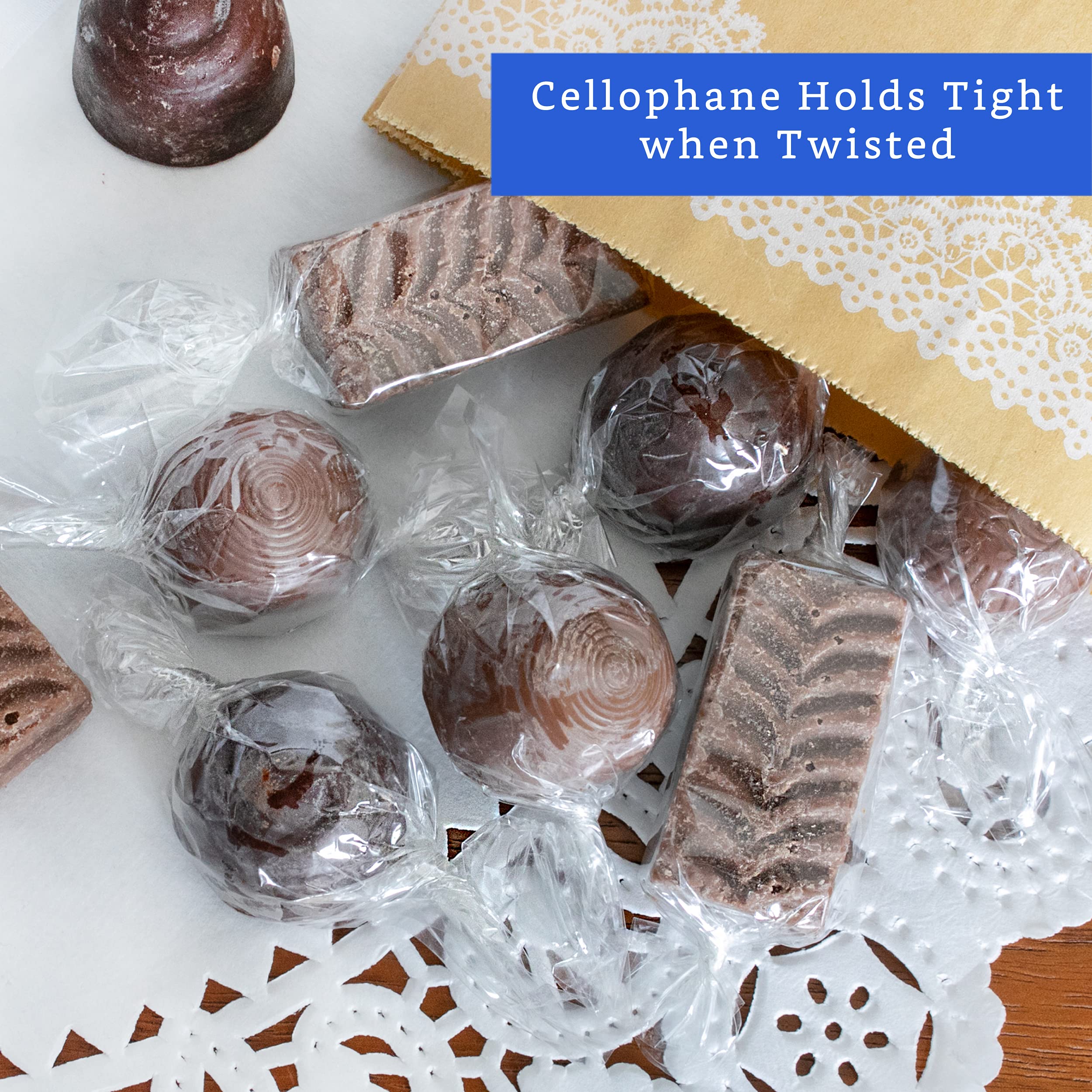 Fiesta Wraps Clear Candy Wrappers For Caramels (300 Pcs 5 X 5 Inches) - Natural Clear Cellophane Candy Wrapper - Caramel Wrapper