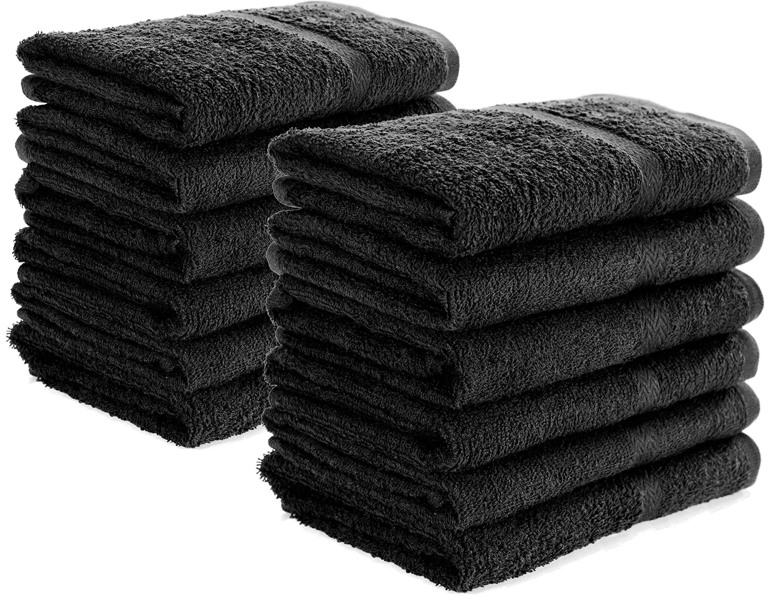 Simpli-Magic 79178 Cotton Hand Towels, 16''X27'', Black, Not Bleach Proof, 12 Count