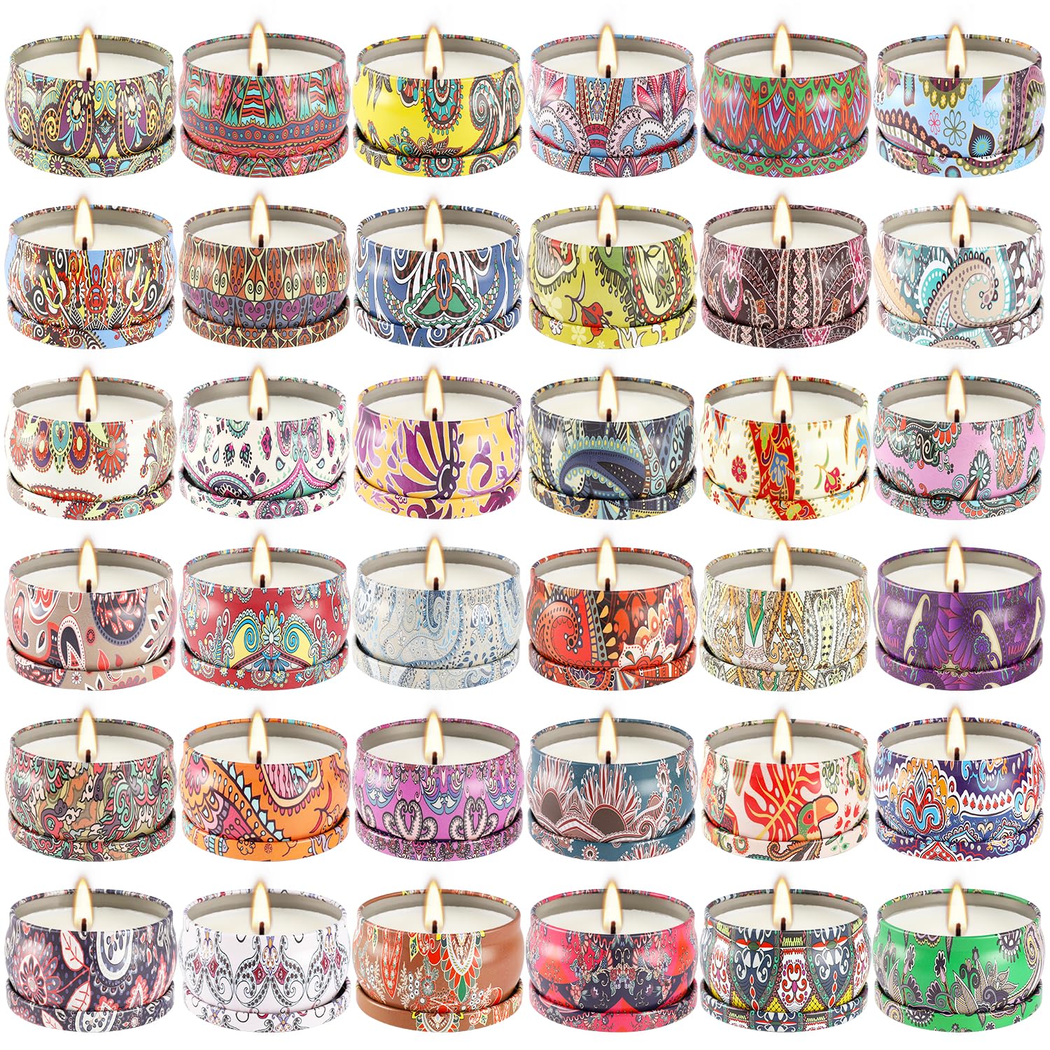 36 Pack Scented Candles Set for Home, Relaxing Stress Relief, Aromatherapy - Natural Soy Wax and Fragrance - Gifts for Women, Mo