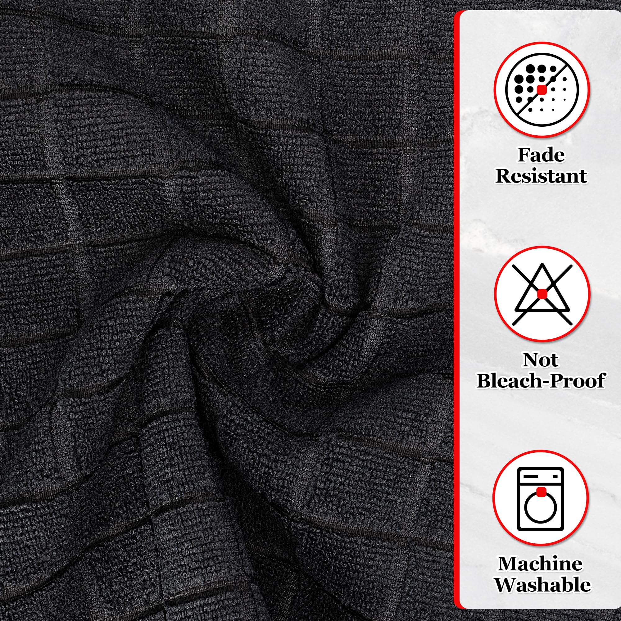 HOMERHYME Salon Towel, 12 Pack Black Hand Towels, 16 x 27 Inches Microfiber Barber Towel, Bulk Quick Dry Absorbent Microfiber Ha