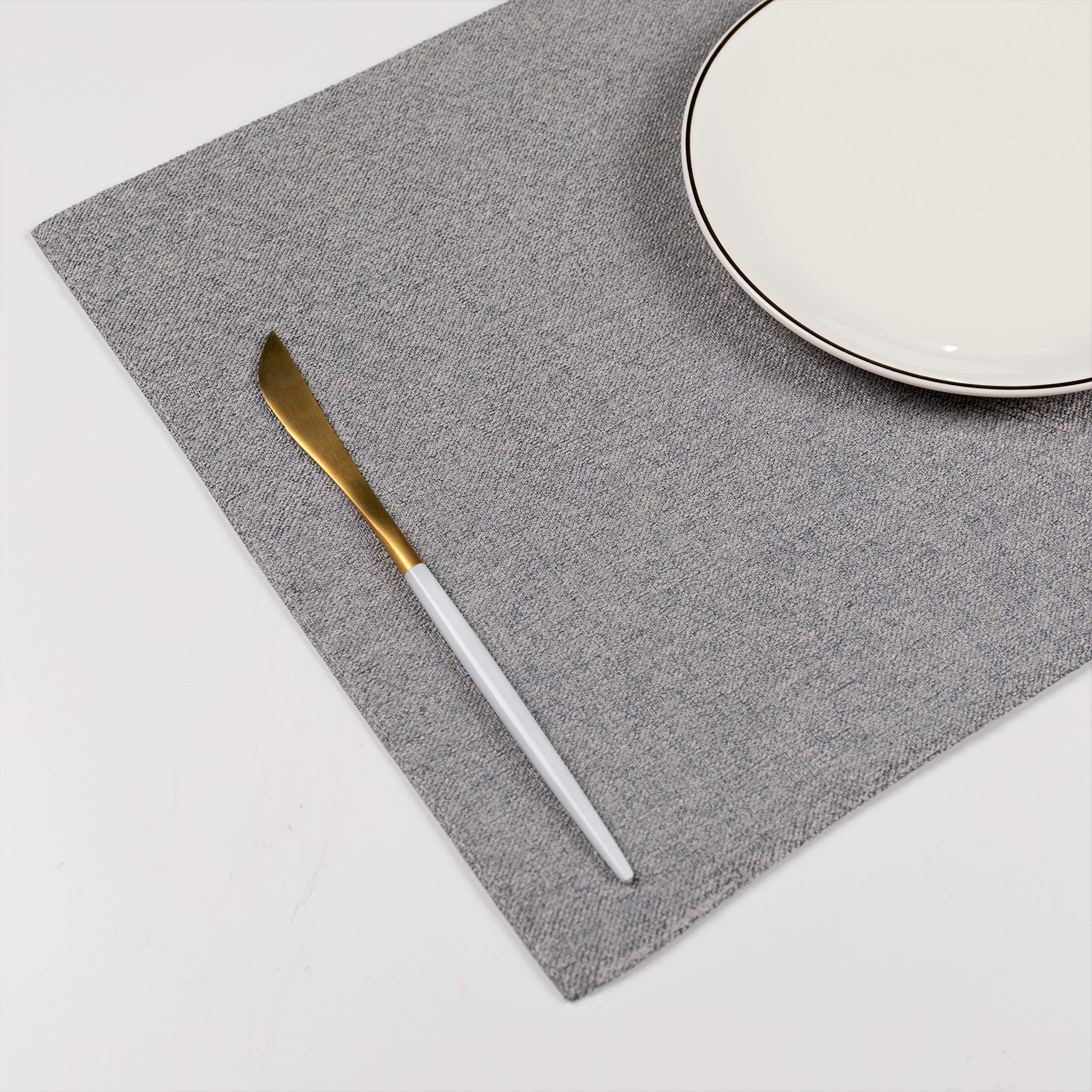 Grey Cloth Placemats Machine Washable, Spring Garden Home Durable Placemat For Kitchen Dining Tables Indoor Outdoor, 13X19 Inch