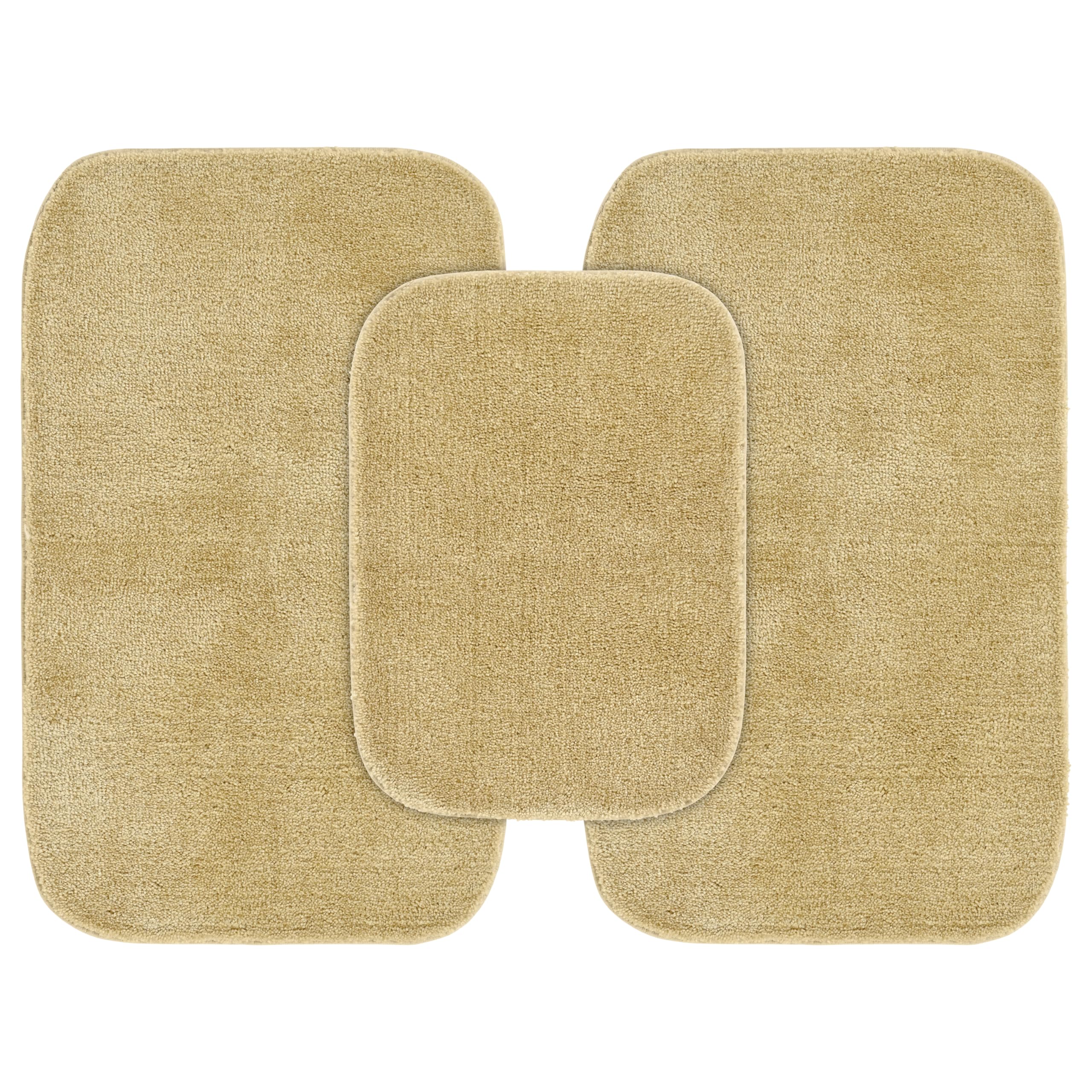 Garland Rug Traditional Nylon Washable Linen 3 Bath Rugs (17 X 24, 21 X 34, 21 X 34) - Soft, Absorbent, And Stylish