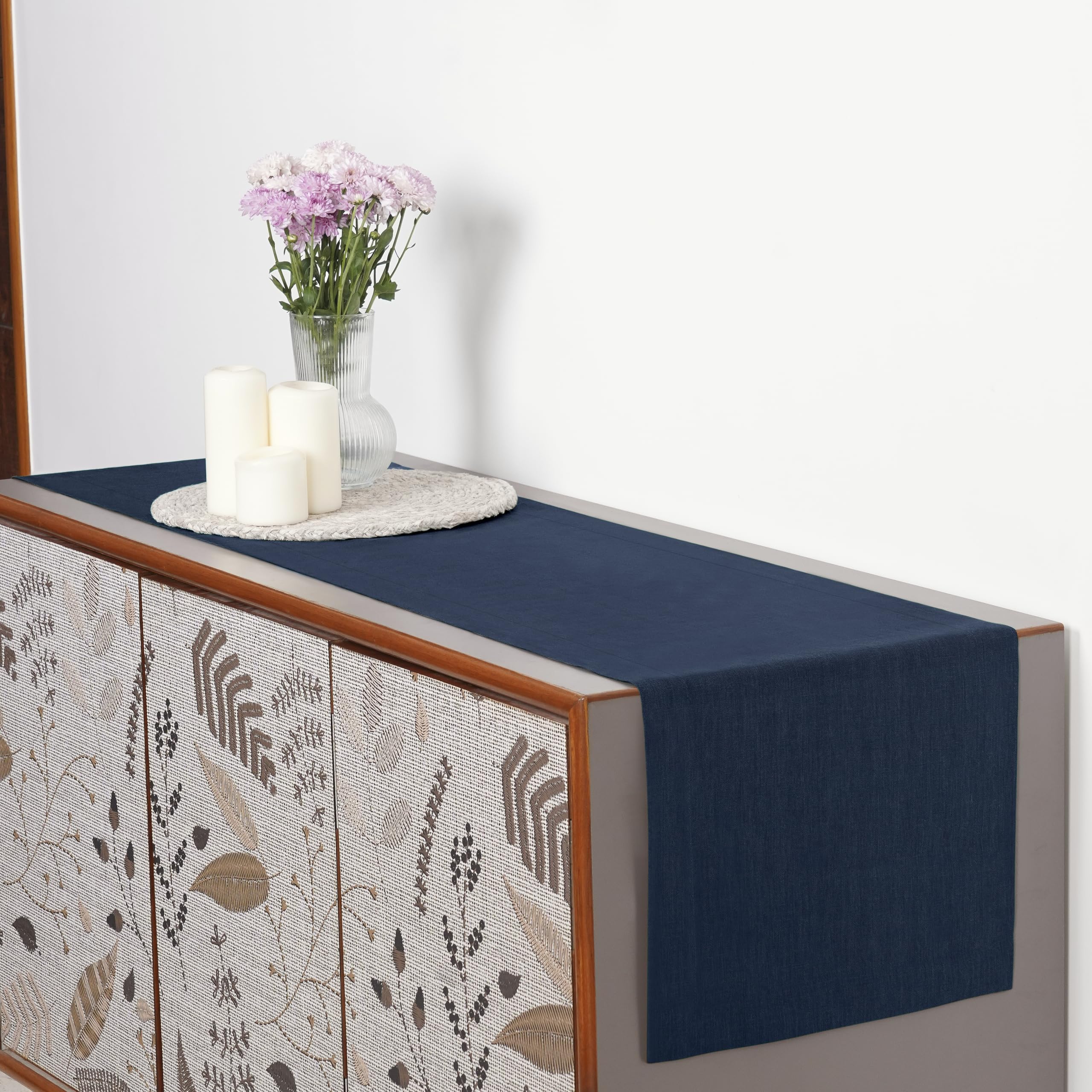 D'Moksha Linen Table Runner 48 Inches Long, Rose Gold Table Runner, Pure Linen Coffee Table Runner For Fall, Thanksgiving, Chris