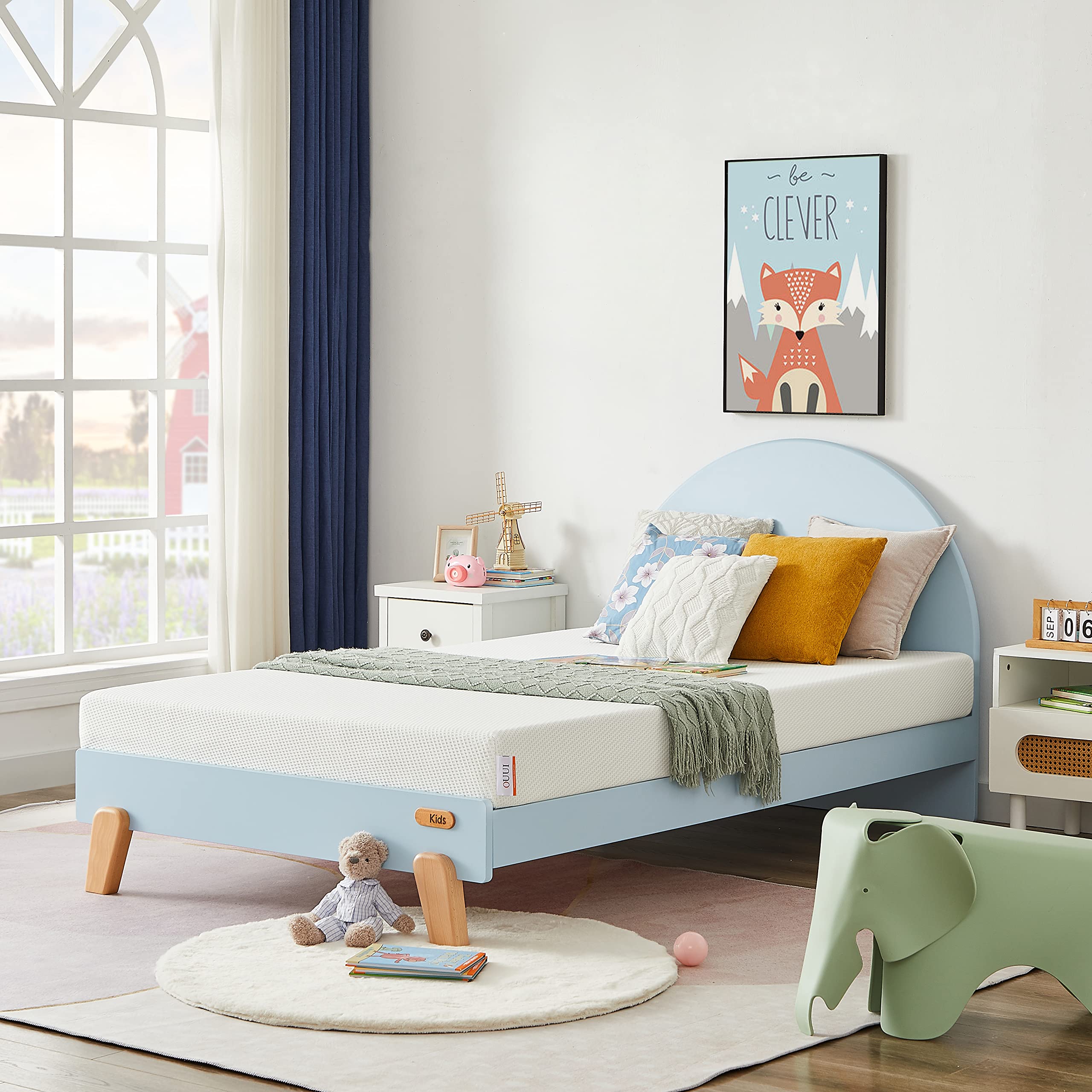 Ouui Twin Mattress, 6 Inch Green Tea Cooling Gel Memory Foam Mattress In A Box For Kids Medium Firm Twin Bed Mattress For Bunk B