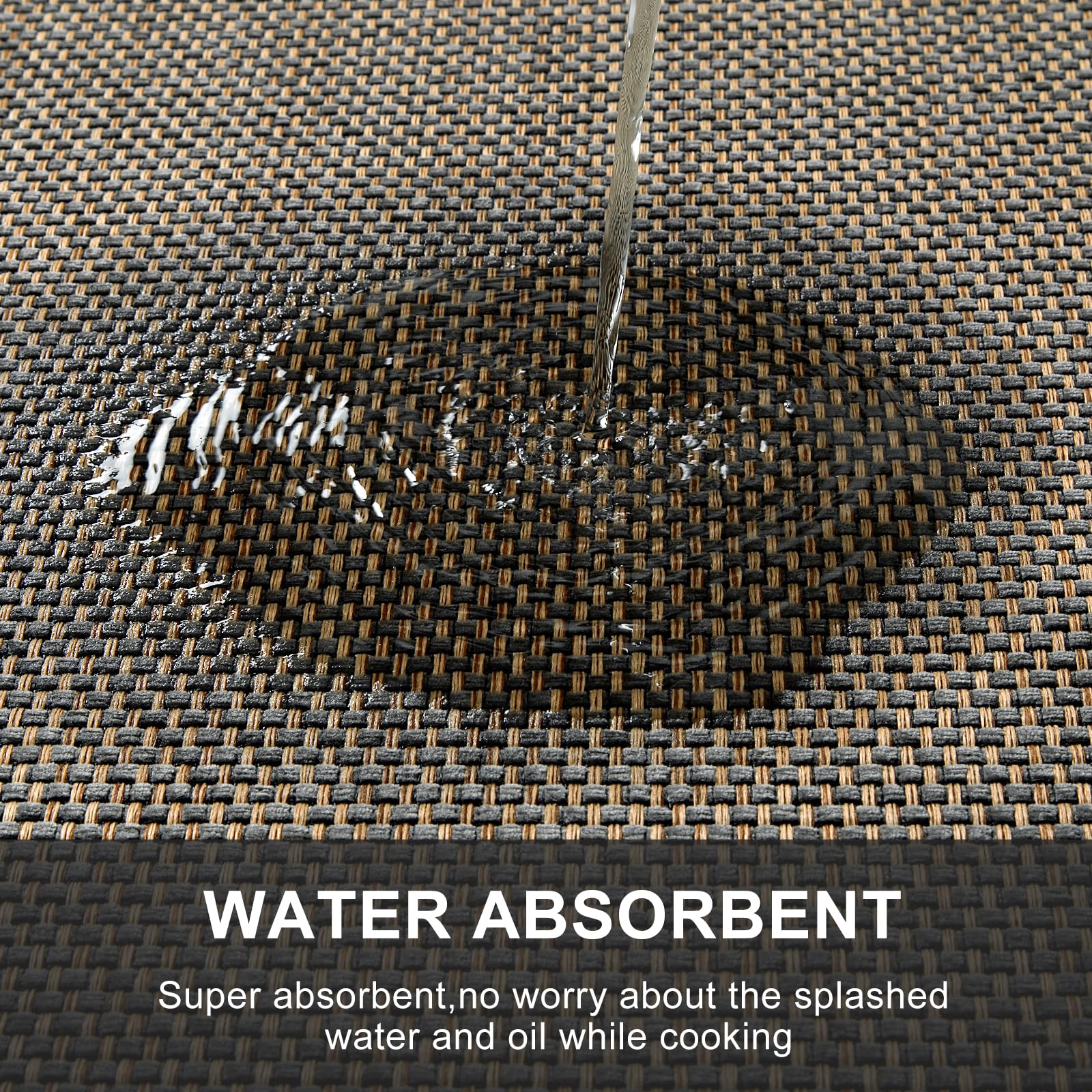 Kimode Washable Kitchen Rugs, Non Slip Farmhouse Kitchen Rugs 20''X32'', Absorbent Gray Kitchen Mats For Floor, Woven Kitchen Fl