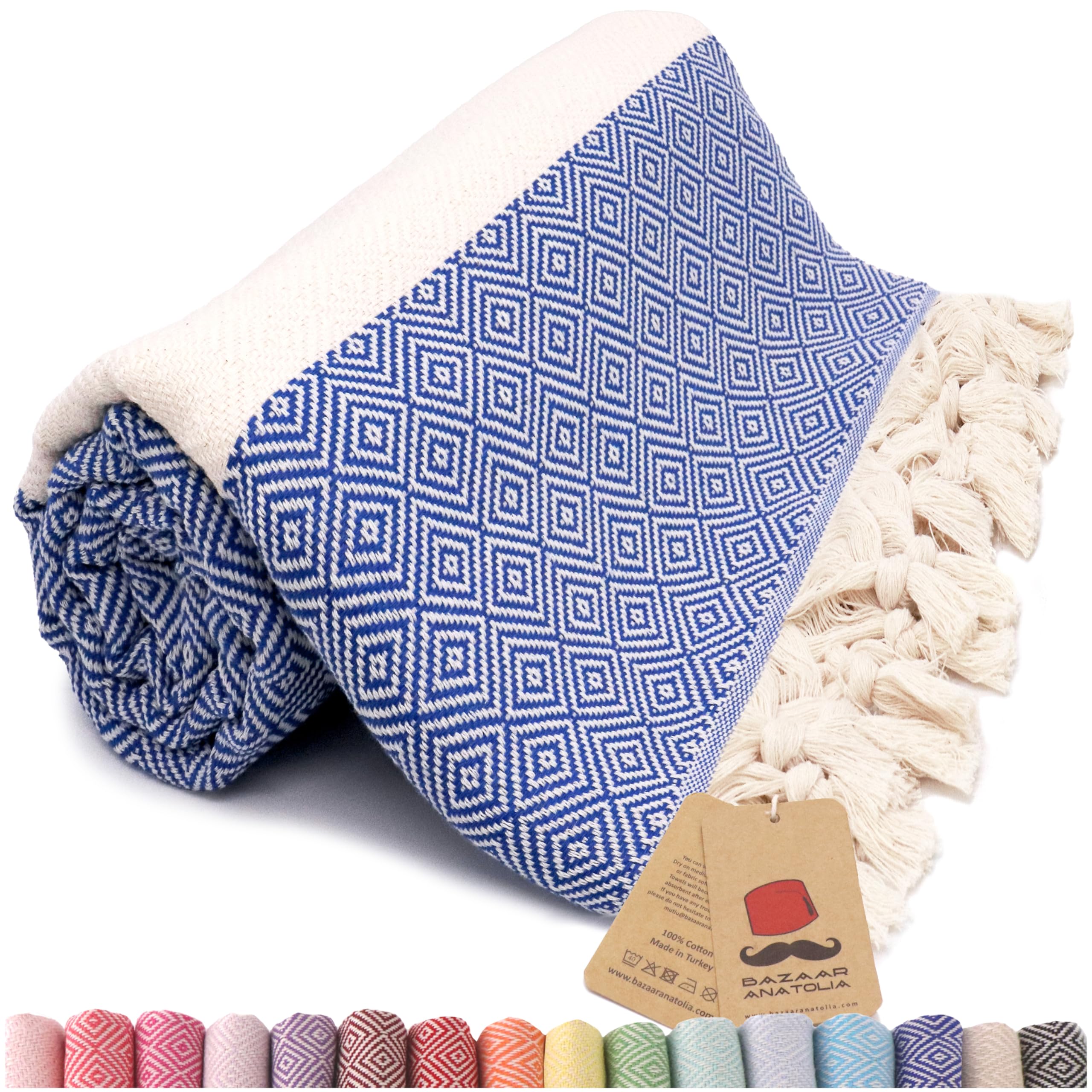 Bazaar Anatolia Turkish Beach Towel 100% Cotton Bath Towels Oversized Fast Dry Boho Farmhouse Decor Sheets Bathroom Towels Sand