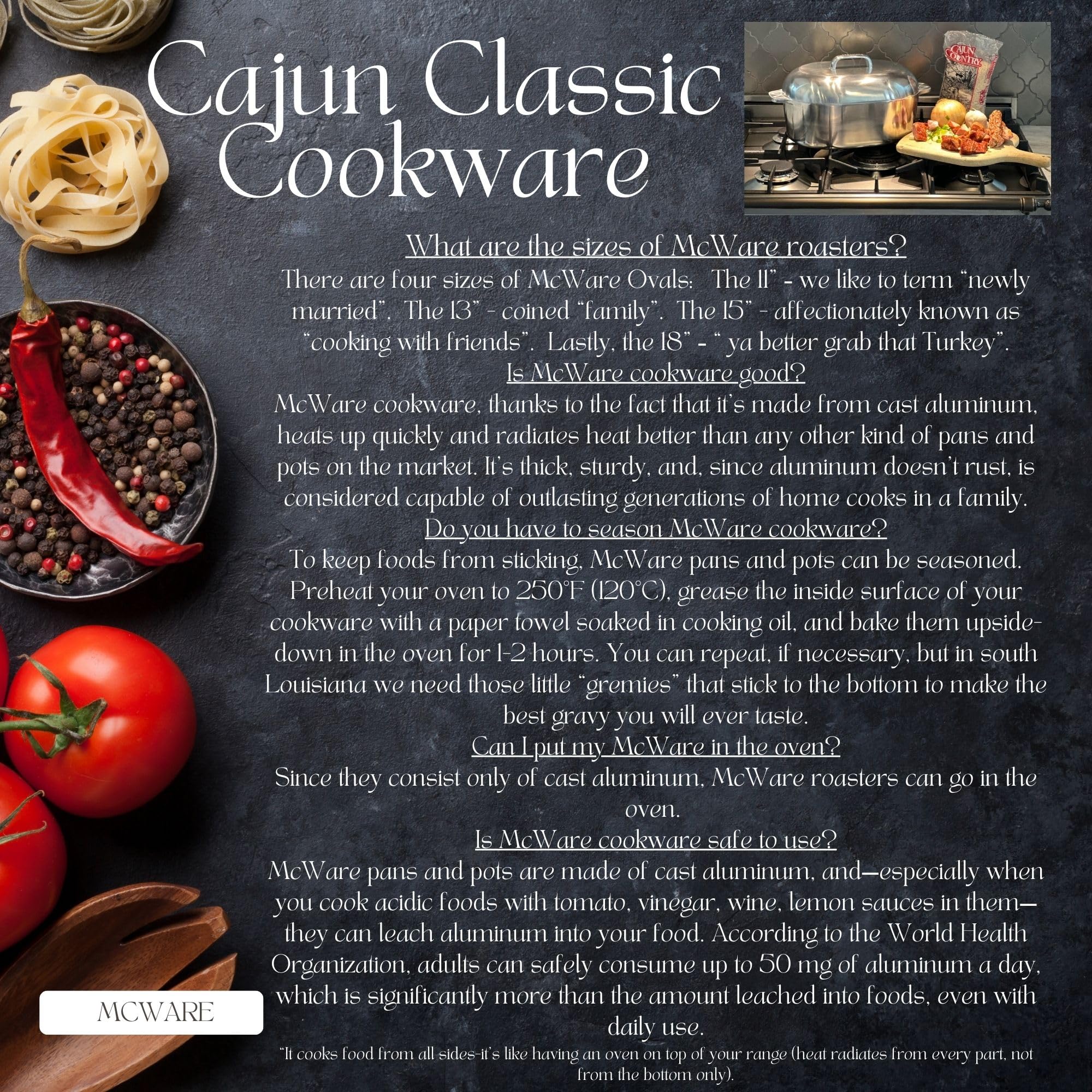 Cajun Classic Aluminum Roaster Pan with Lid - 15 Inch Easy Clean Oval Cookware