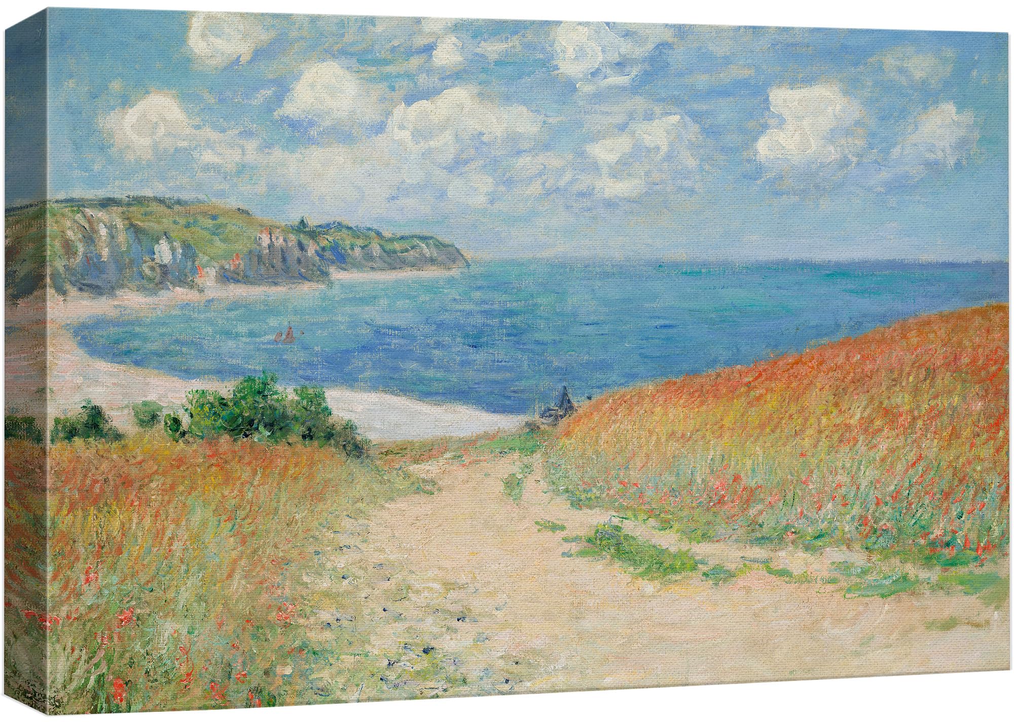 Wall26 Path Through The Corn At Pourville By Claude Monet Giclee Canvas Prints Wrapped Gallery Wall Art | Stretched And Framed R