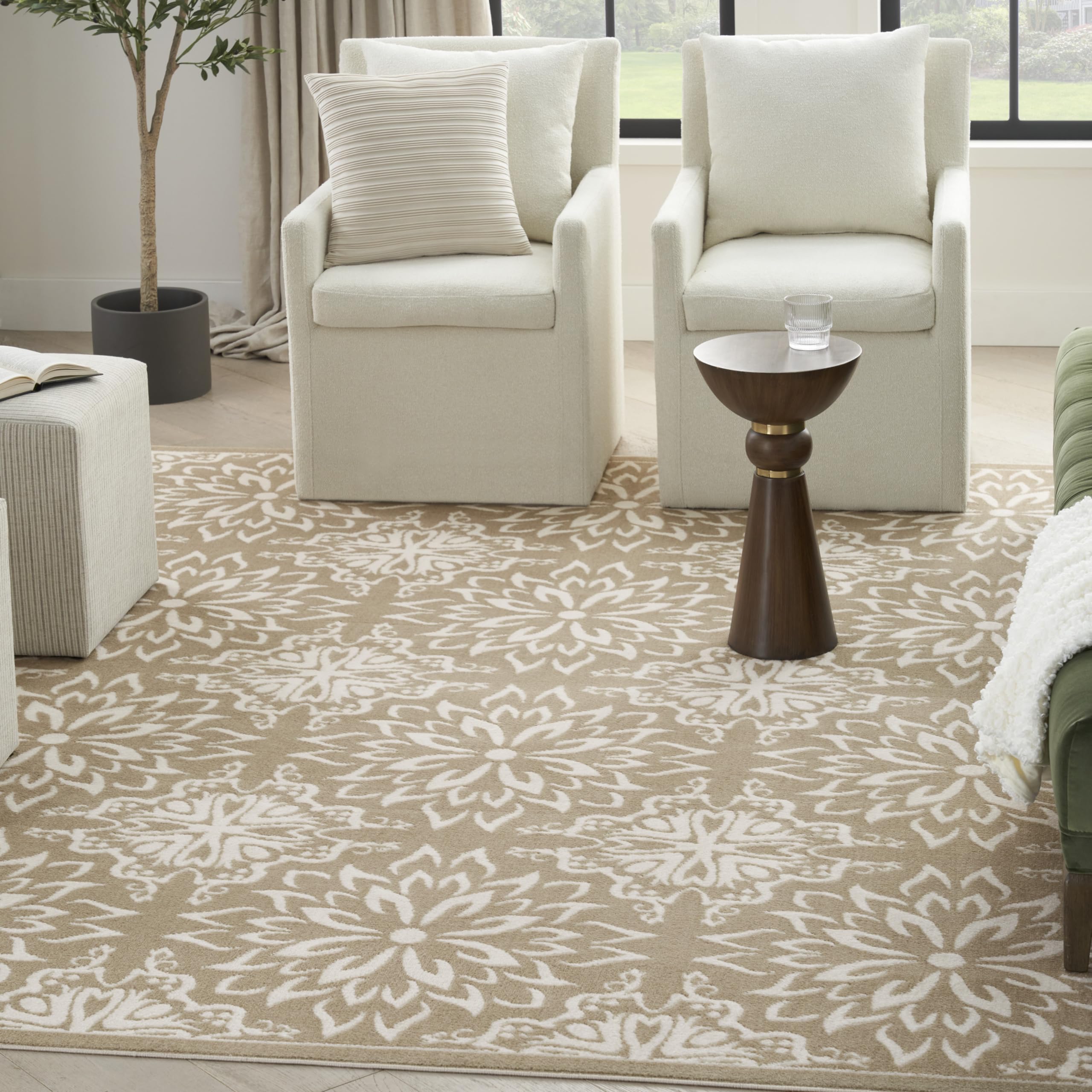 Nourison Home Jubilant 6 x 9 Taupe Area Rug