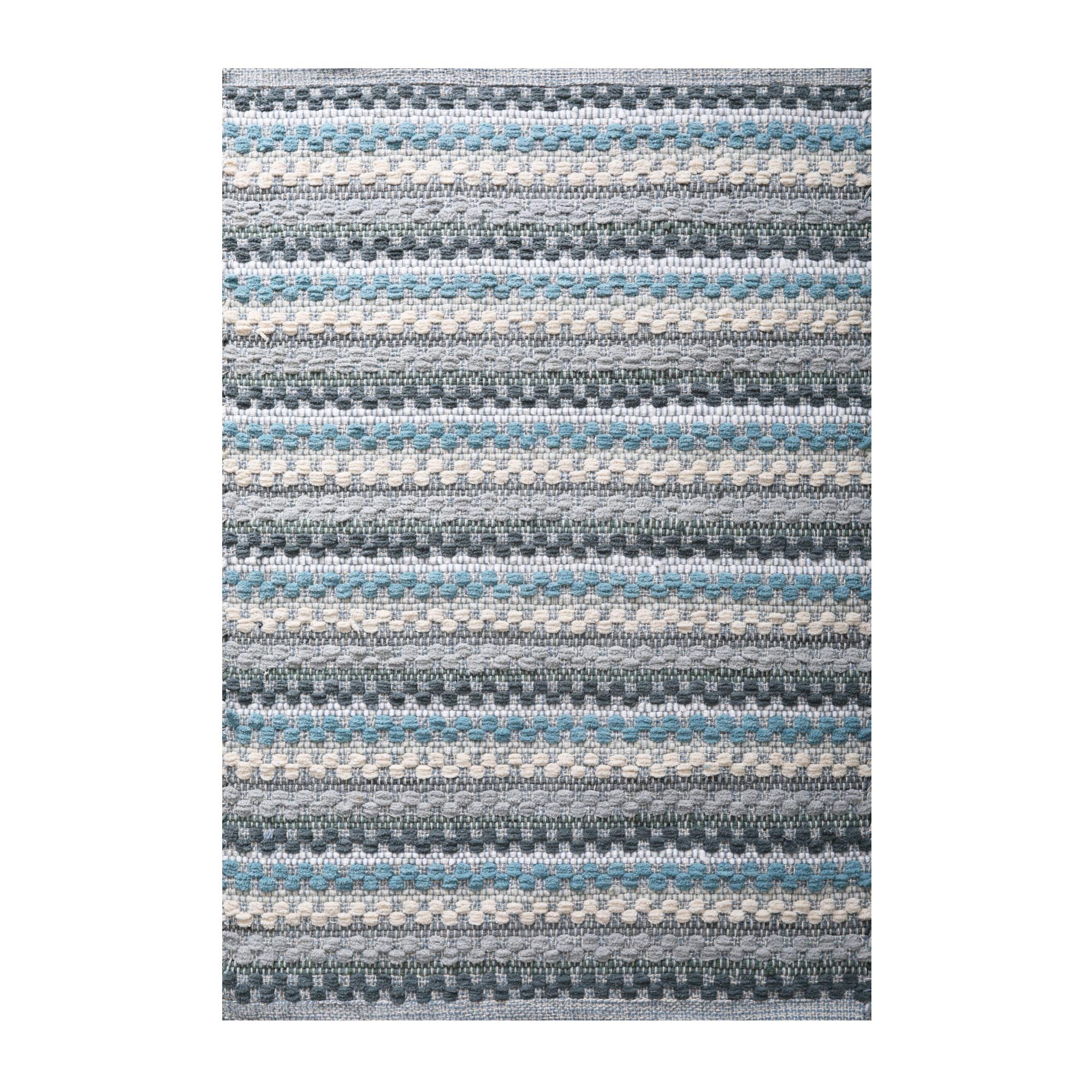 Chenille Bath Mat Rug 24X36 Inch - 100% Cotton Soft Absorbent And Machine Washable Shower Bath Rug - Aqua Combo
