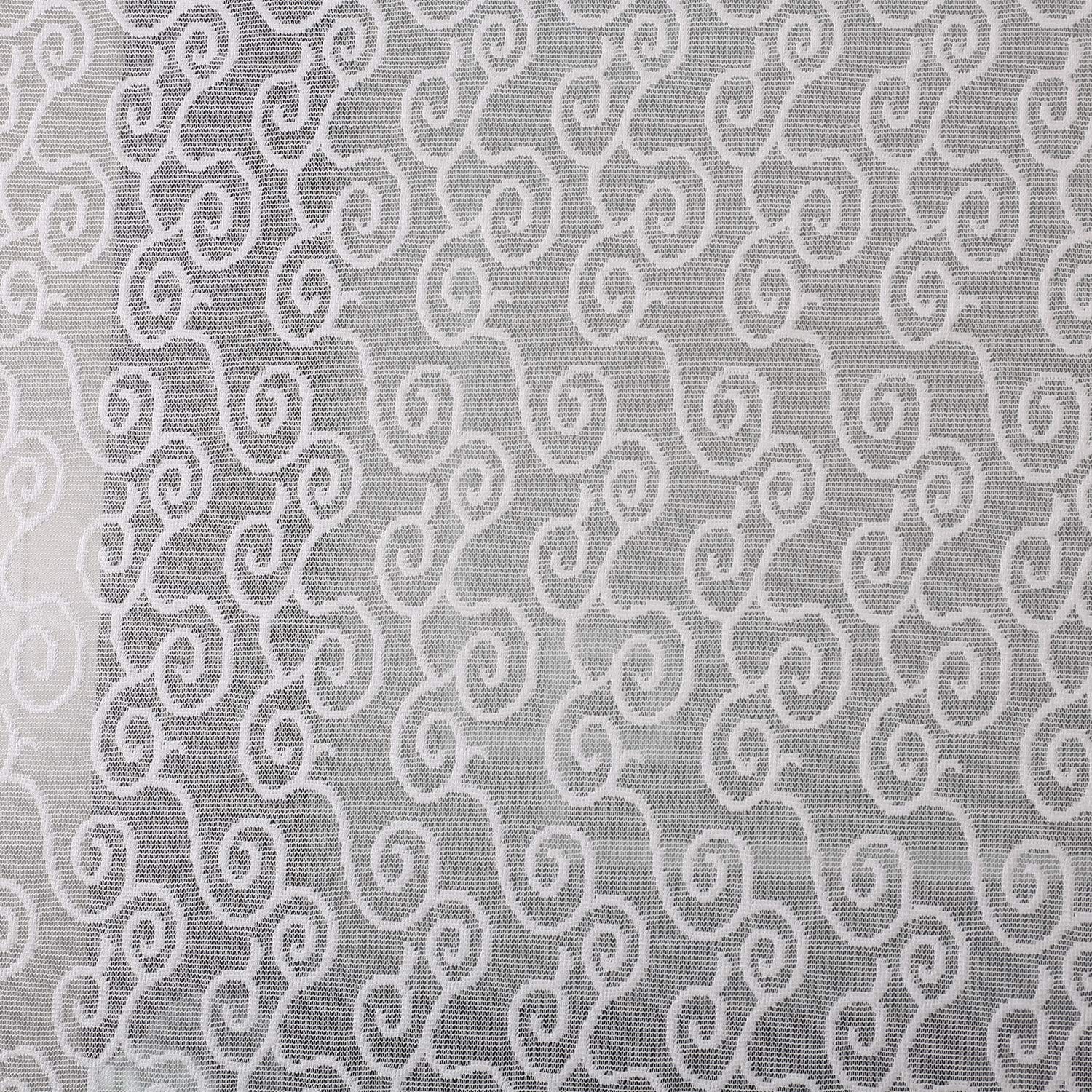 Kuber Industries Zig Zag Design Cotton 6 Seater Dining Table Cover - White