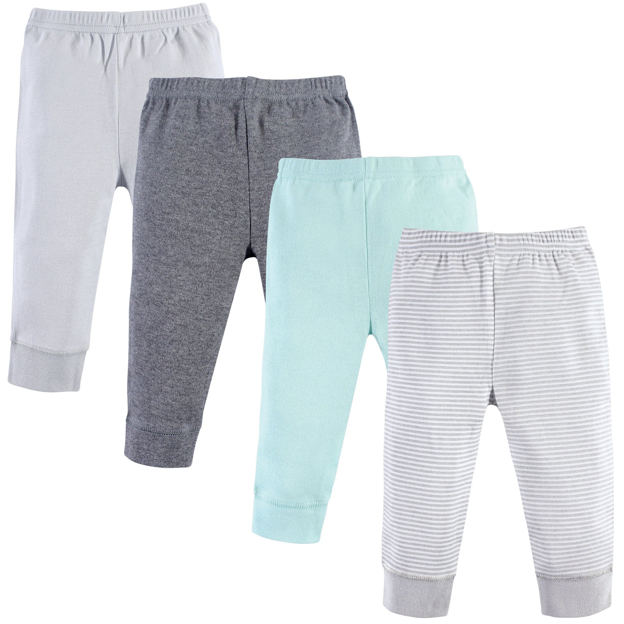 Luvable Friends Unisex Baby Cotton Pants, Light Gray Stripe, 9-12 Months