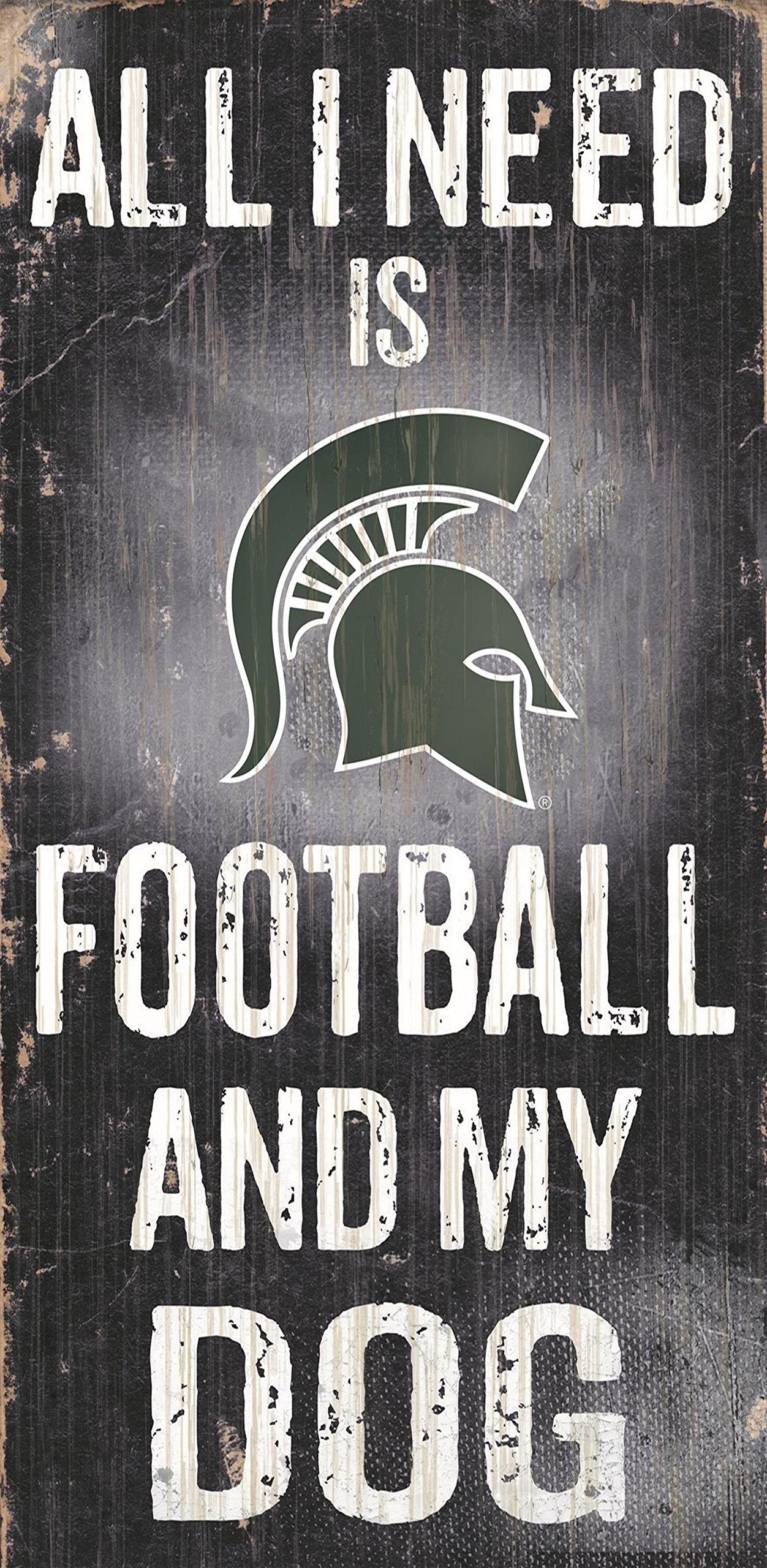 Fan Creations State Sign Michigan University Football and My Dog, Multicolored