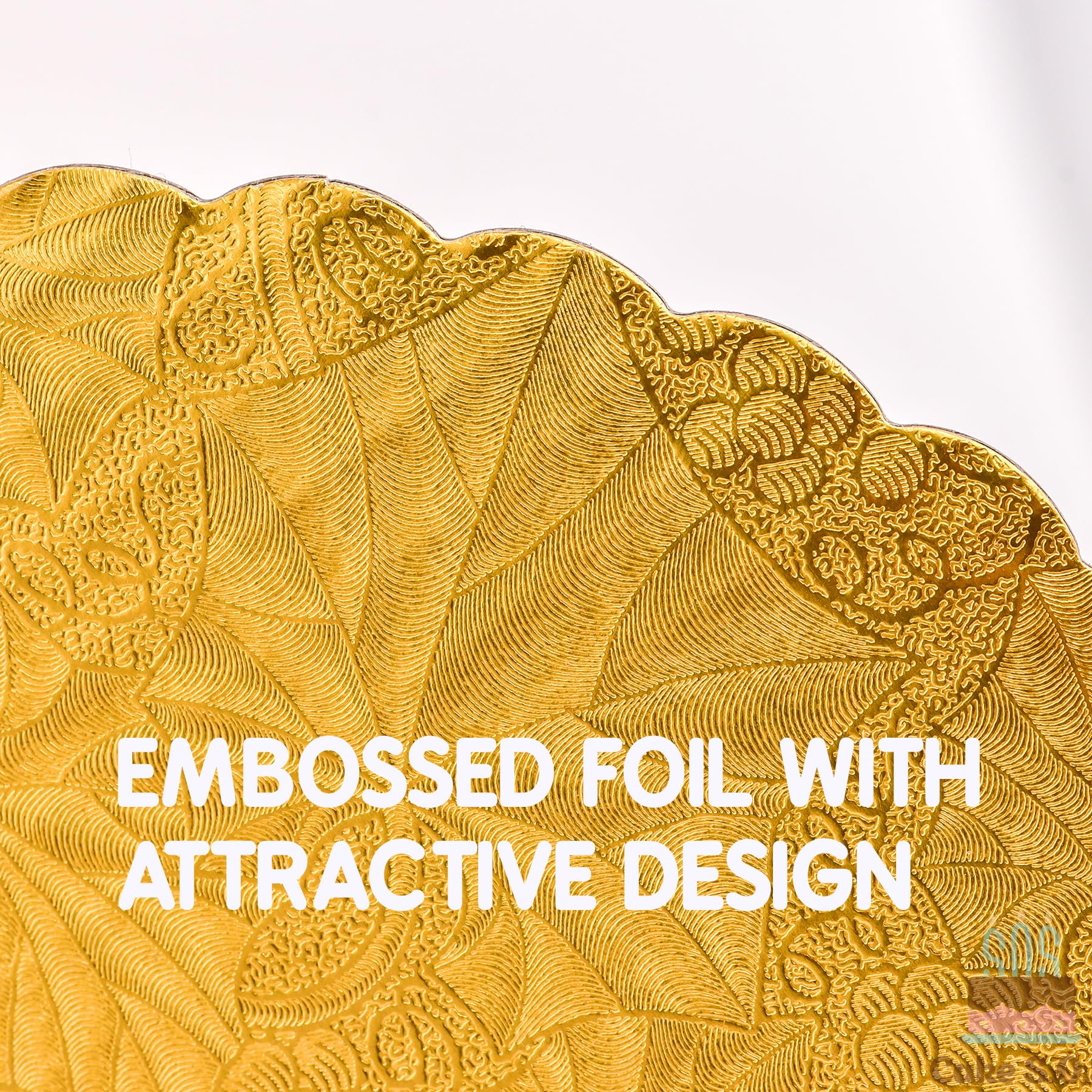 12'' Gold Scalloped Edge Cake Boards, 12 Ct