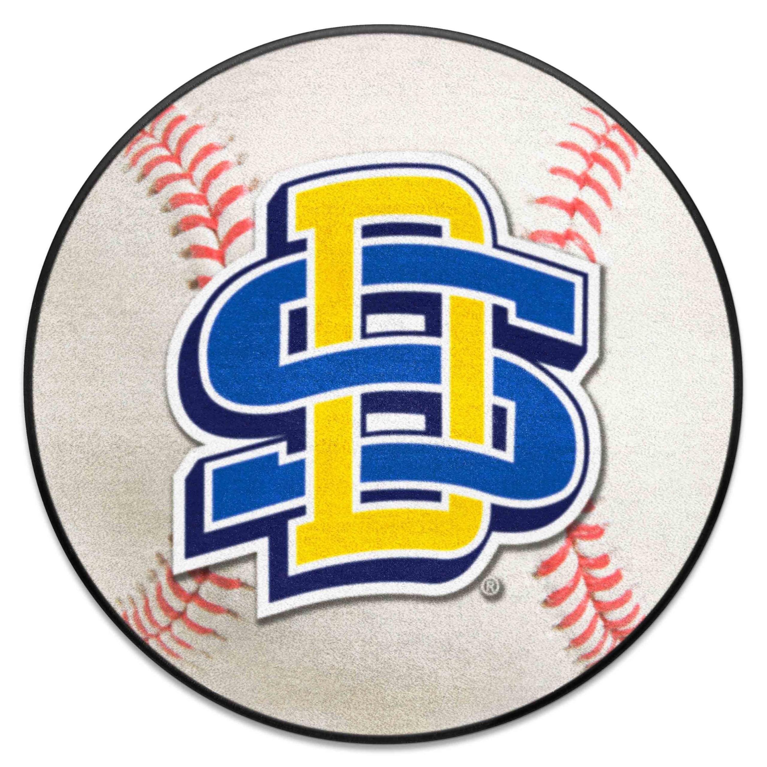 FANMATS 4439 South Dakota State Jackrabbits Baseball Shaped Accent Rug - 27in. Diameter