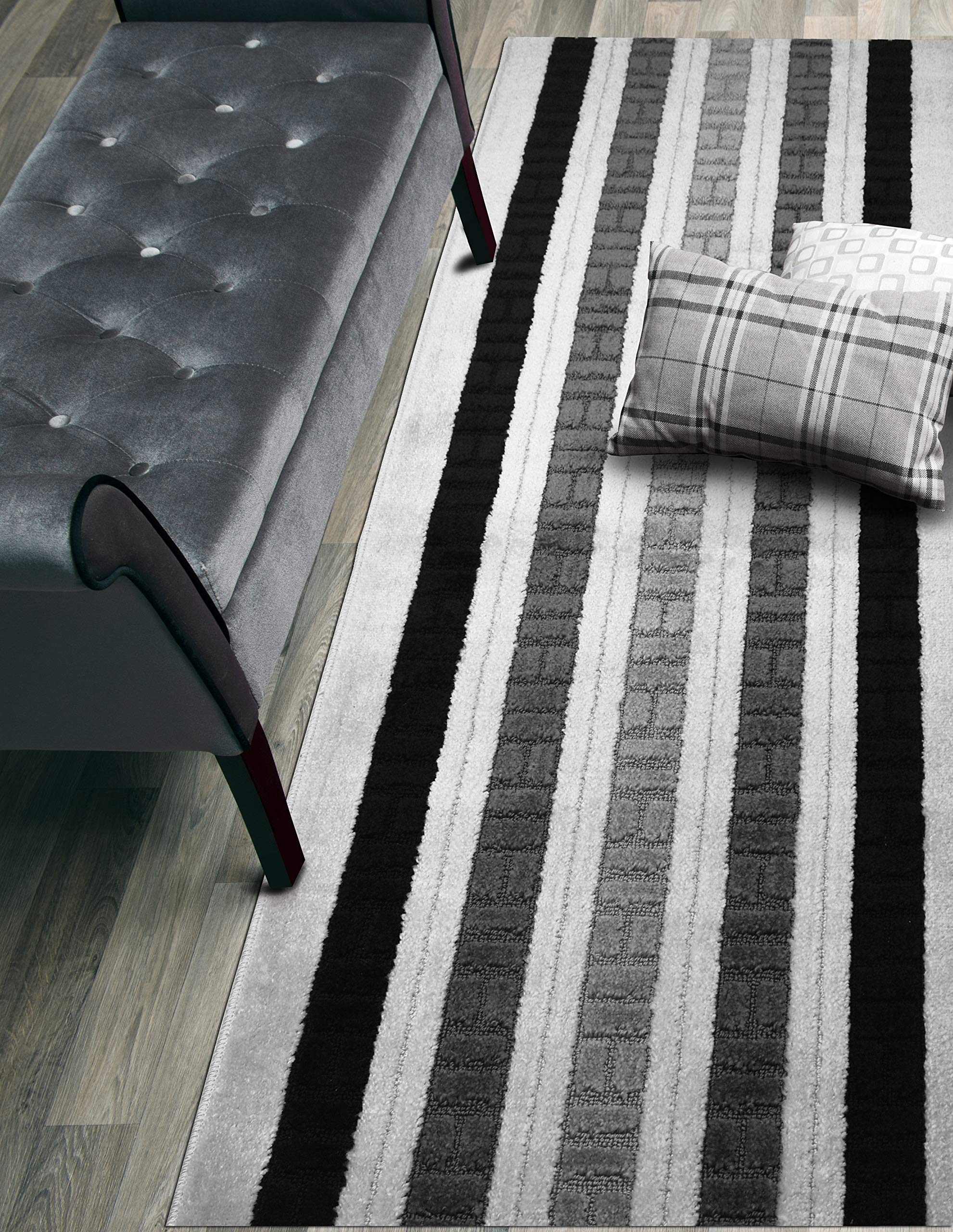 ORFA HOME Custom Size Path Hallway Runner Rug Slip Resistant, 26 Inch Wide x Your Choice of Length Size, Black, 26 Inch X 10 Fee