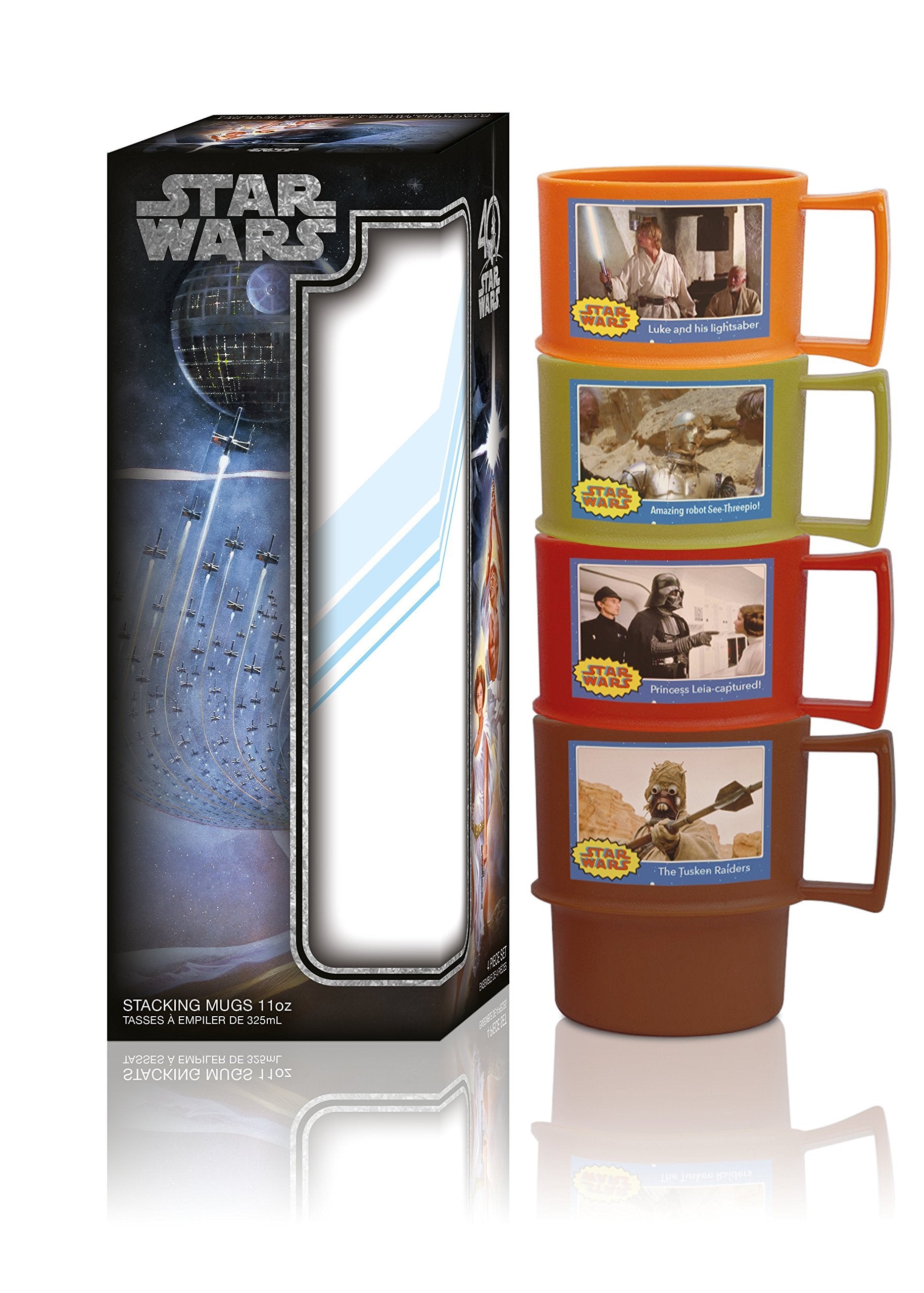Star Wars Stacking Mugs 40Th Anniversary Set Of 4 Mugs