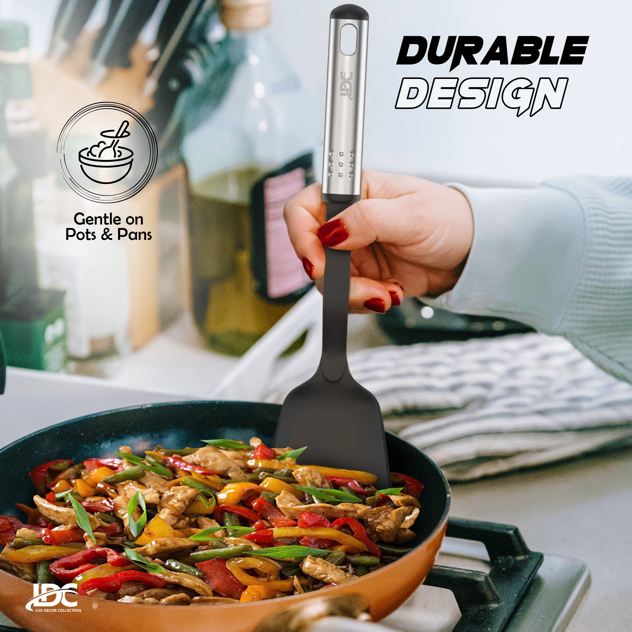 Ldc Lux Decor Kitchen Utensils Set, 23 Pieces Kitchen Utensils, Non-Stick And Heat Resistant Cooking Utensils Set, Useful Kitche