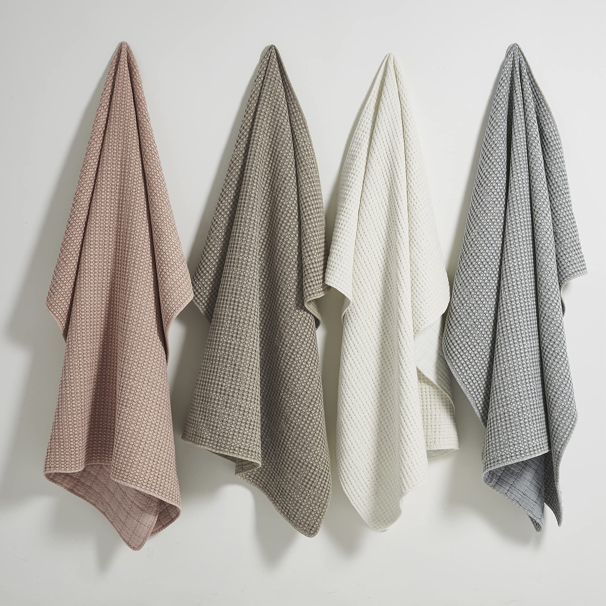 Levtex Home - Mills Waffle - Throw - Grey Cotton Waffle - Throw Size 50 X 60In