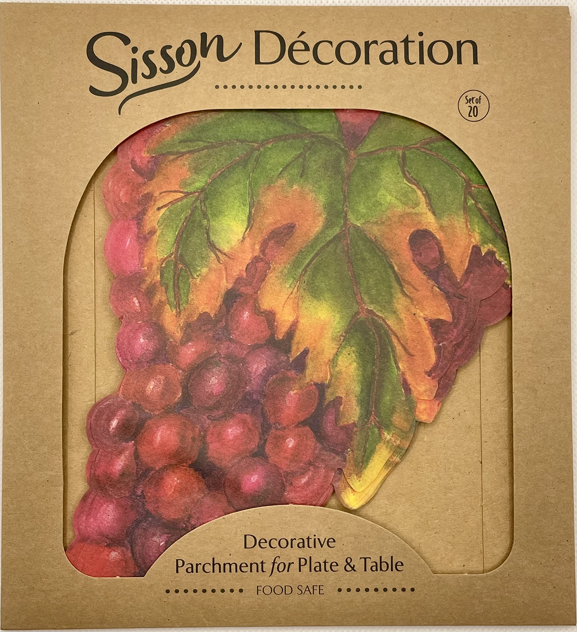 Parchment Paper Leaves For Cheese & Charcuterie Boards - Sisson Distribution Leaves (Pack Of 20) (Artist Grape)