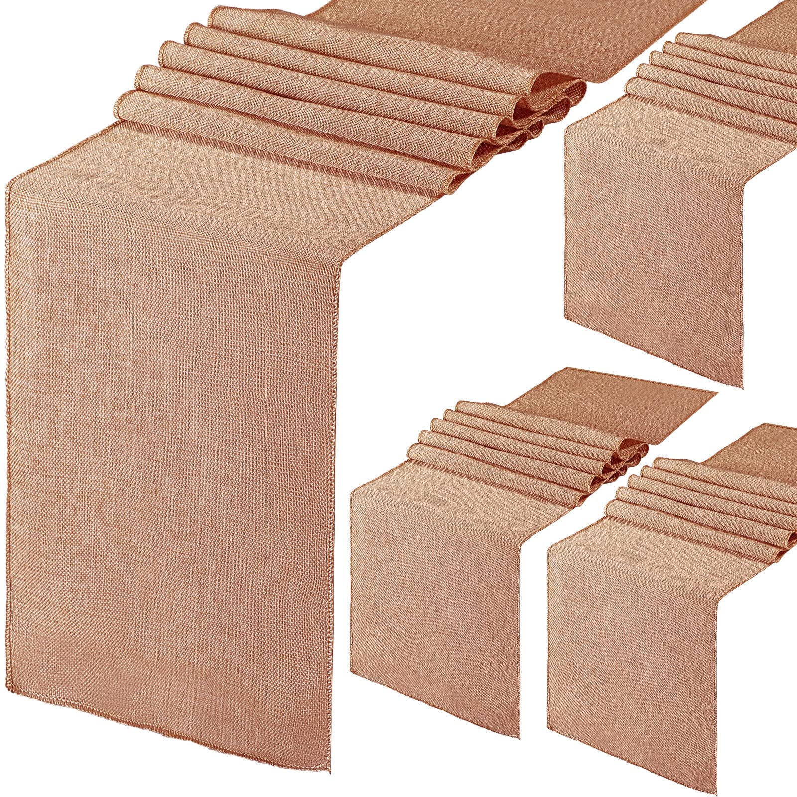 10 Pcs Burlap Table Runner 12 X 71 Inch Farmhouse Jute Burlap Placemats No Fray Long Burlap Tablerunner With Finished Edges Burl