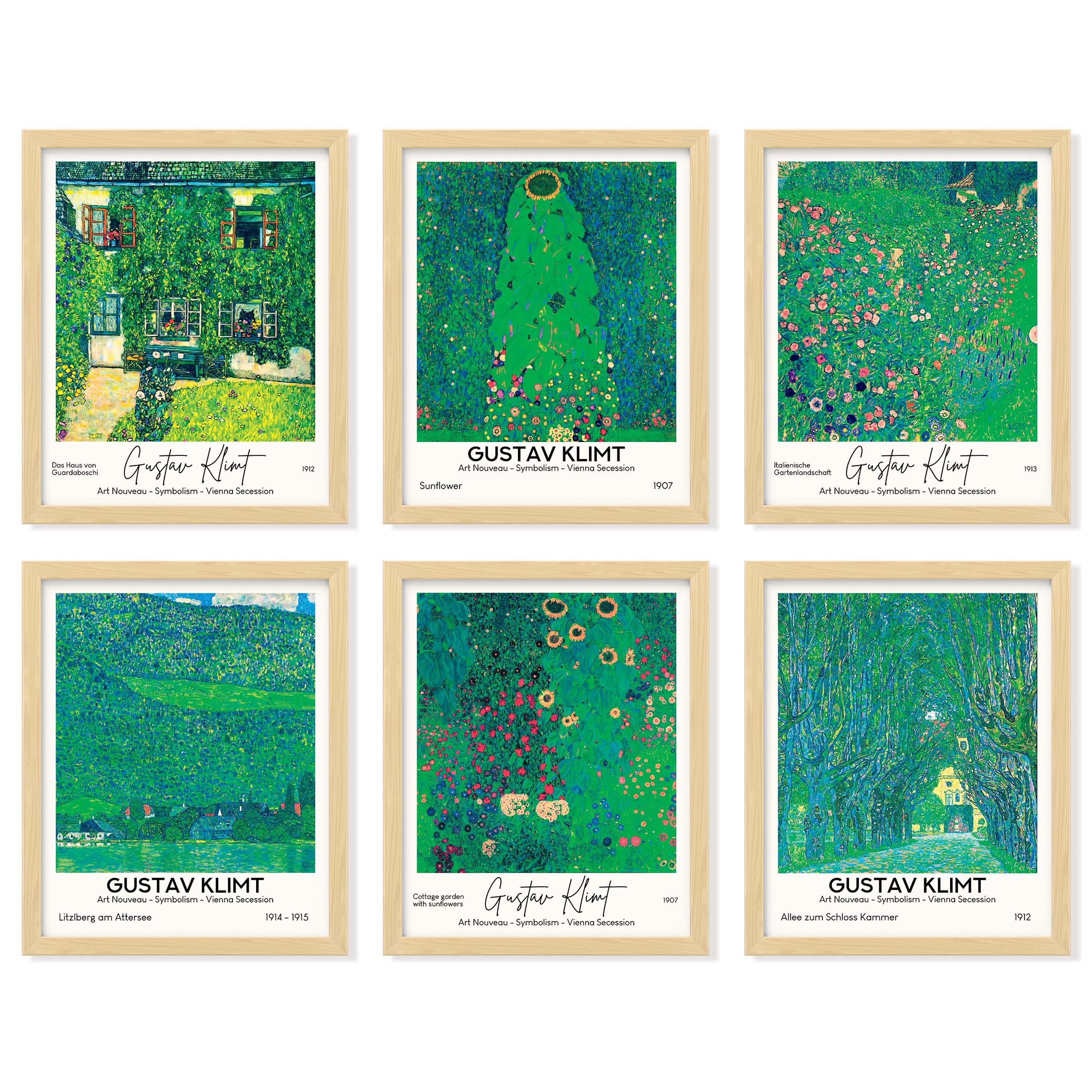 97 Decor Gustav Klimt Wall Art Prints - Gustav Klimt Poster  Art Nouveau Decor  Famous Painting Prints  Botanical Nature Wall Art Green Artwork Landscape Sunflower Pictures for Home (8x10 UNFRAMED)