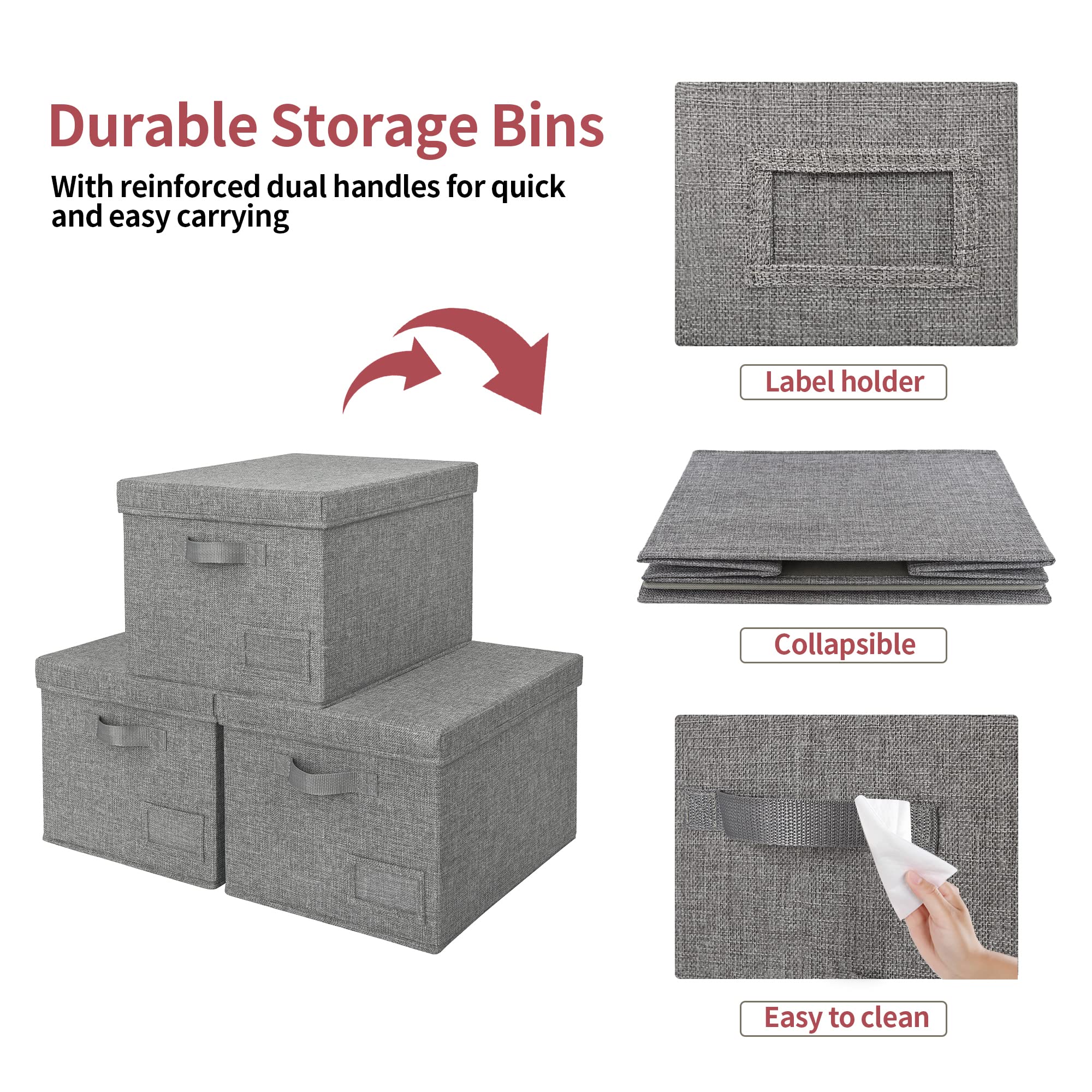 Granny Says Storage Bins With Lids, Linen Closet Organizers And Storage Baskets For Shelves, Storage Containers For Closet Organ