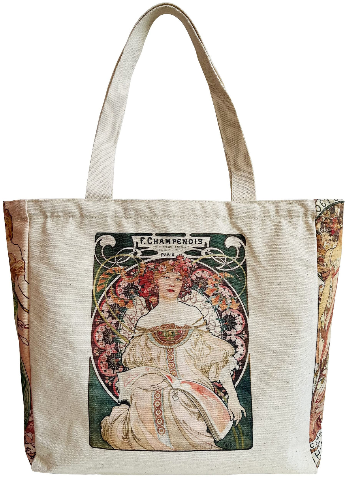 Haohakka Tote Bag Aesthetic, Canvas Graphic Trendy Cute Tote Bags With Zipper Pockets (Mucha)