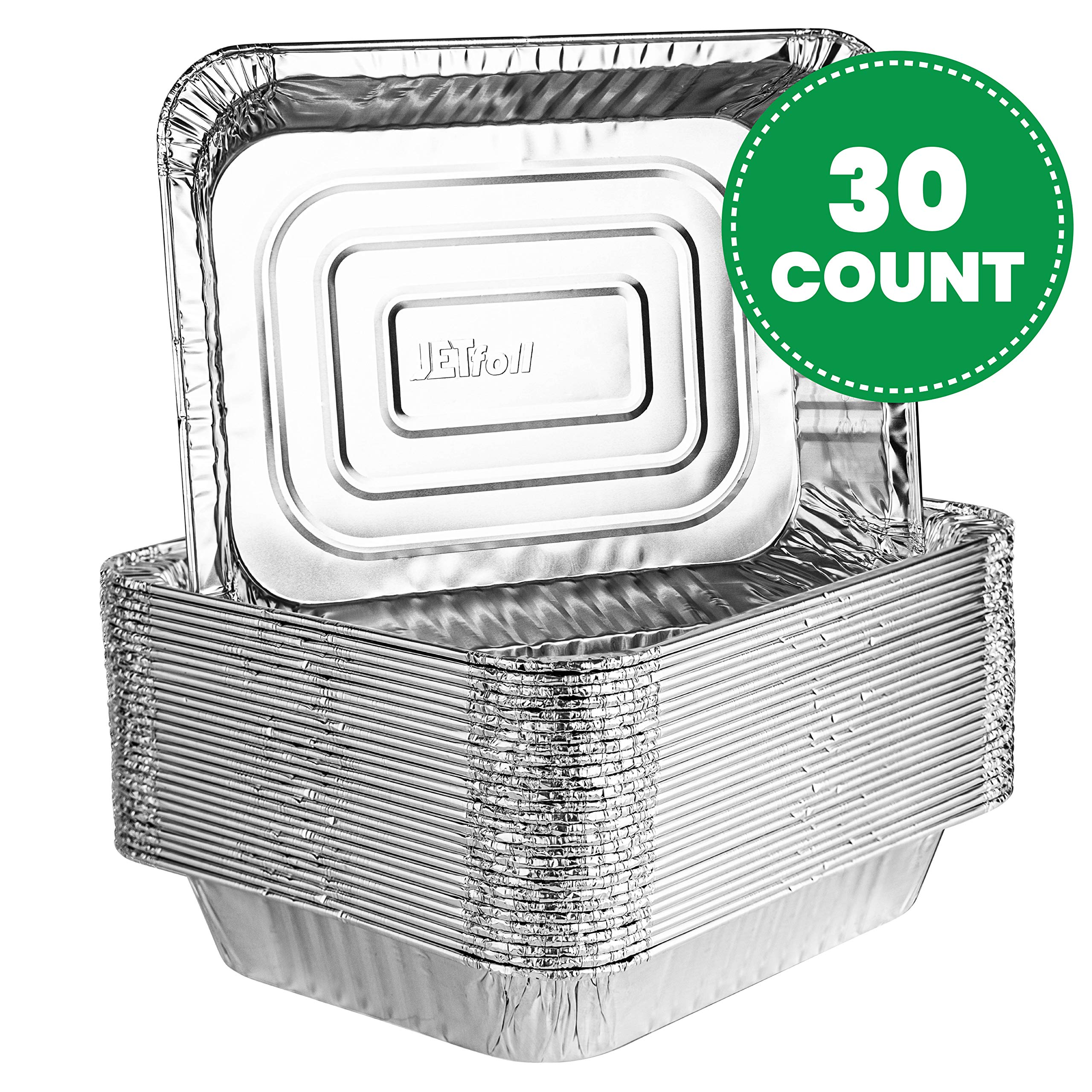 Plasticpro Disposable 9 X 13 Aluminum Foil Pans Half Size Deep Steam Table Bakeware - Cookware Perfect For Baking Cakes, Bread,
