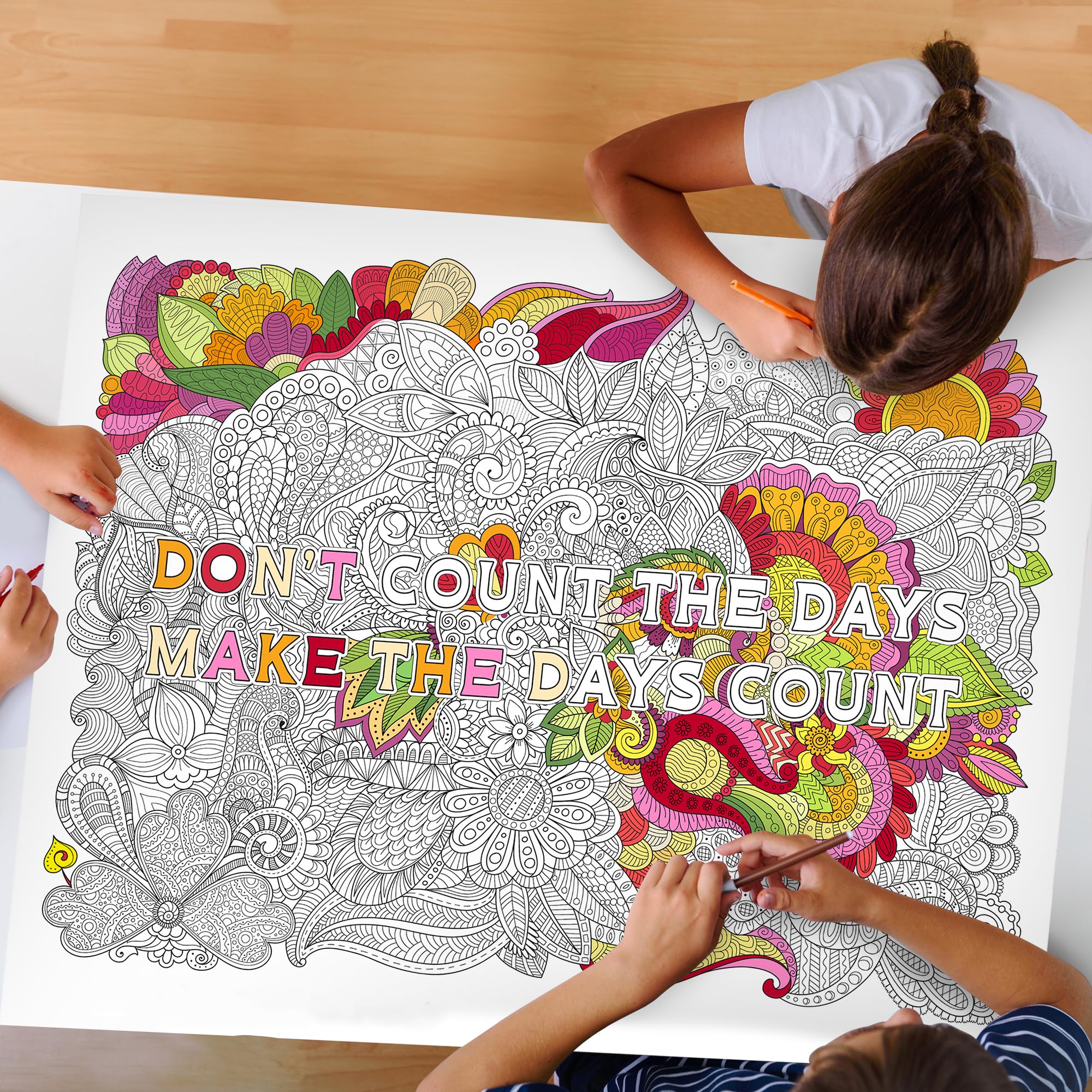 Giant Coloring Poster Motivational Quotes Mandala Style Wall Art for Adults Teens Kids (You Got this  24x32)
