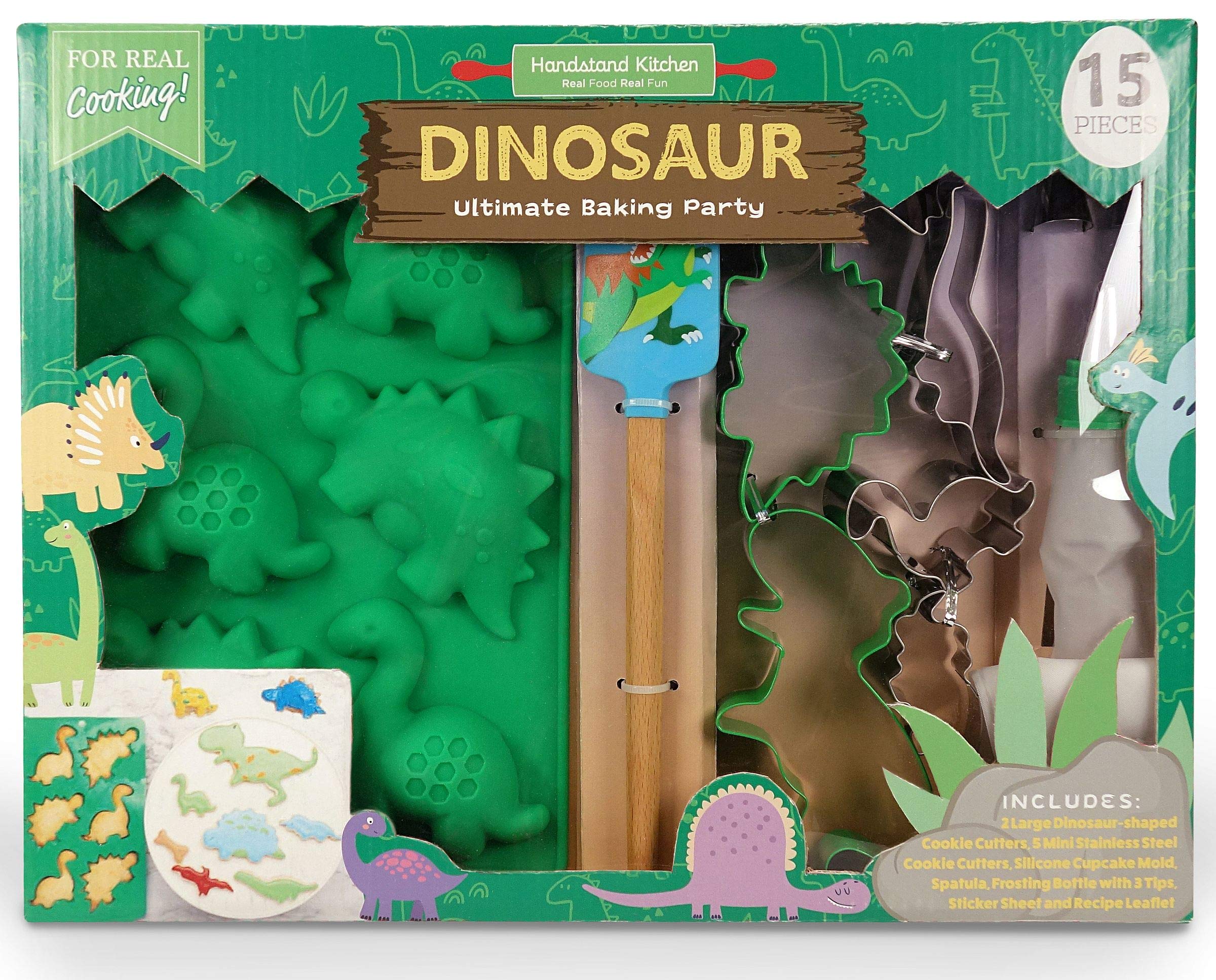 Handstand Kitchen Dinosaur Buddies 15-Piece Ultimate Baking Party With Recipes