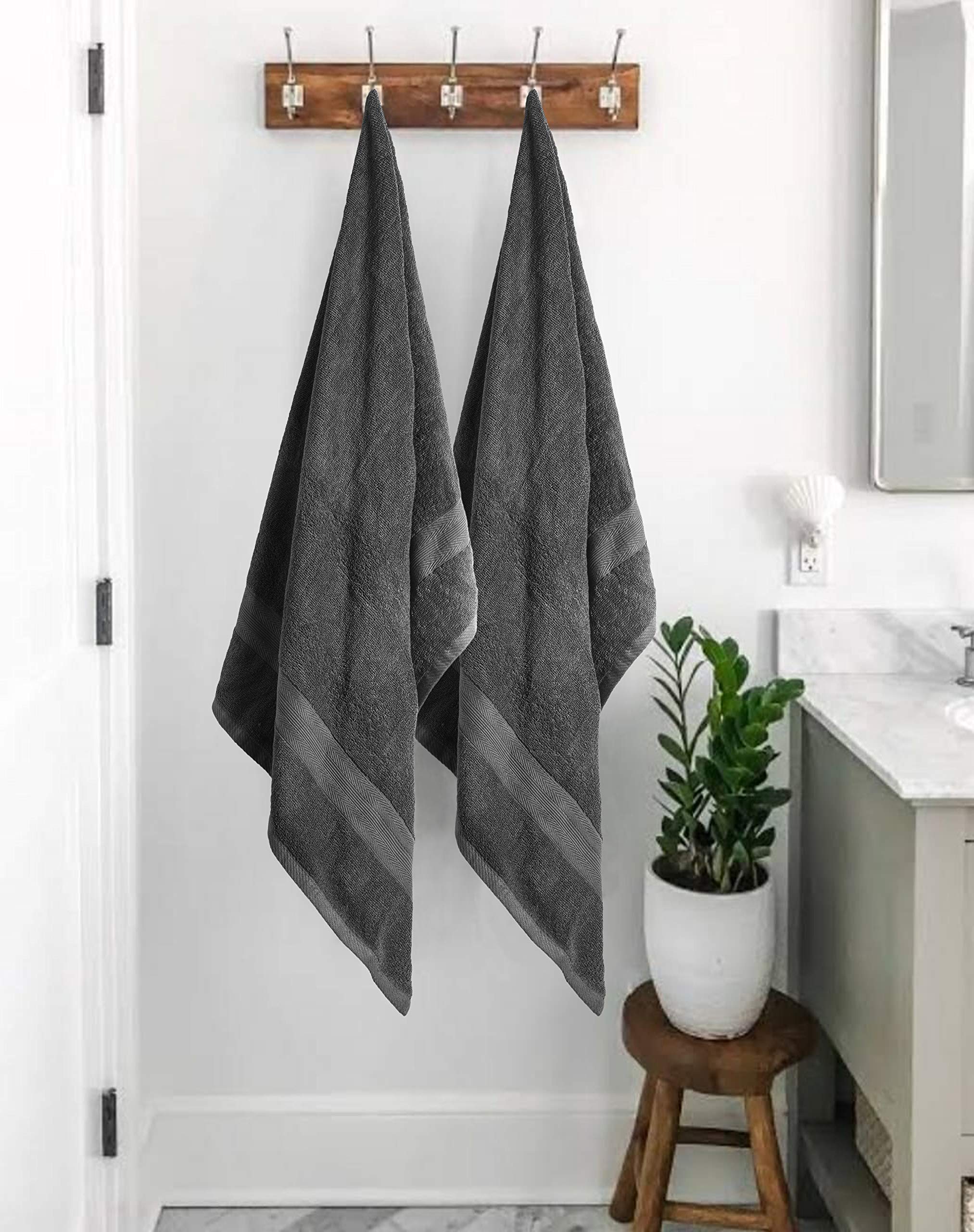 Boutiquo Premium Cotton 4 Pack Bath Towel Set - 100% Pure Cotton - 4 Bath Towels 27X54 - Ideal For Everyday Use - Ultra Soft & H