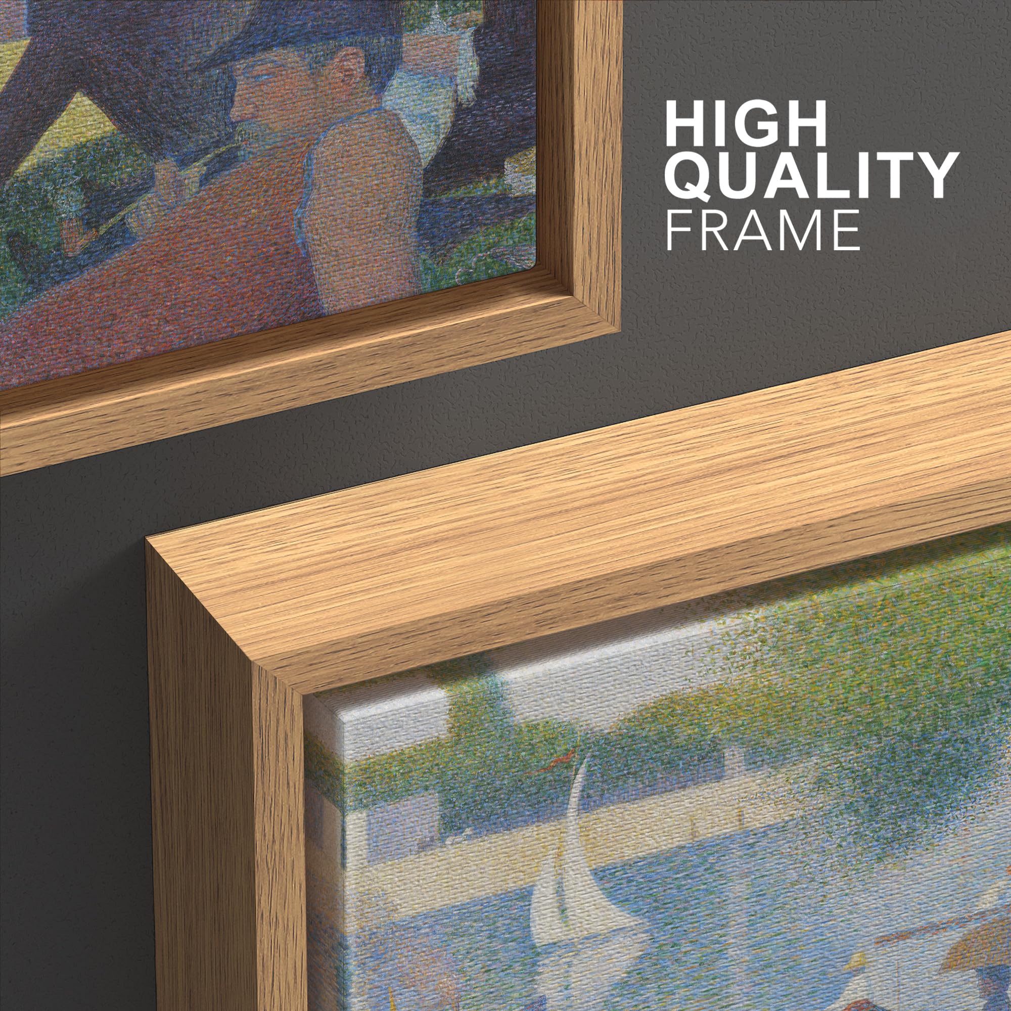 Wall26 Framed Canvas Print Wall Art Set La Grande Jatte By Georges Seurat Cultural Historic Oil Painting Fine Art Reproduction S