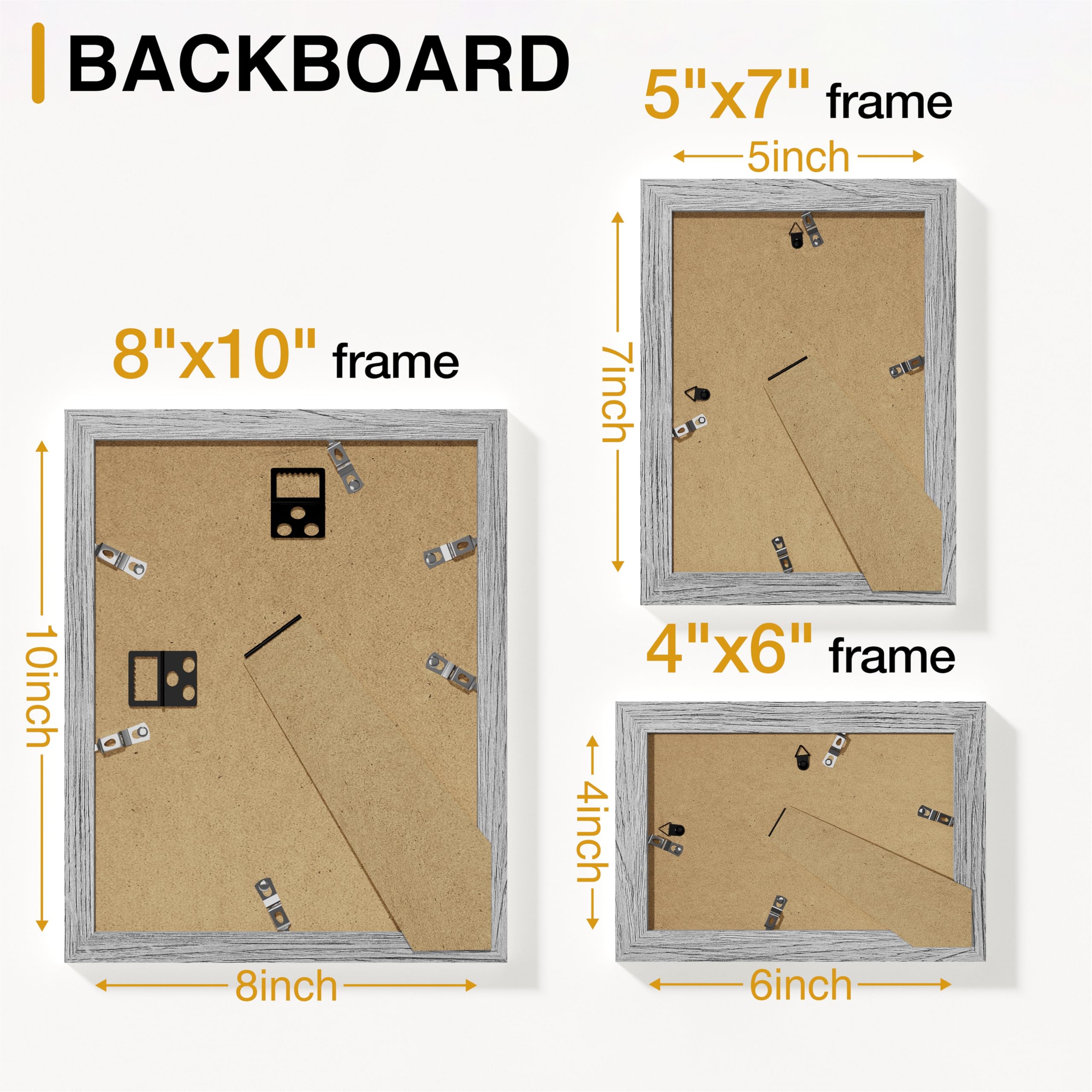 Vittanly 15 Pack Picture Frames Collage Wall Decor for Mounting or Tabletop Display, Gallery Frame Set for Family, Multi Sizes I