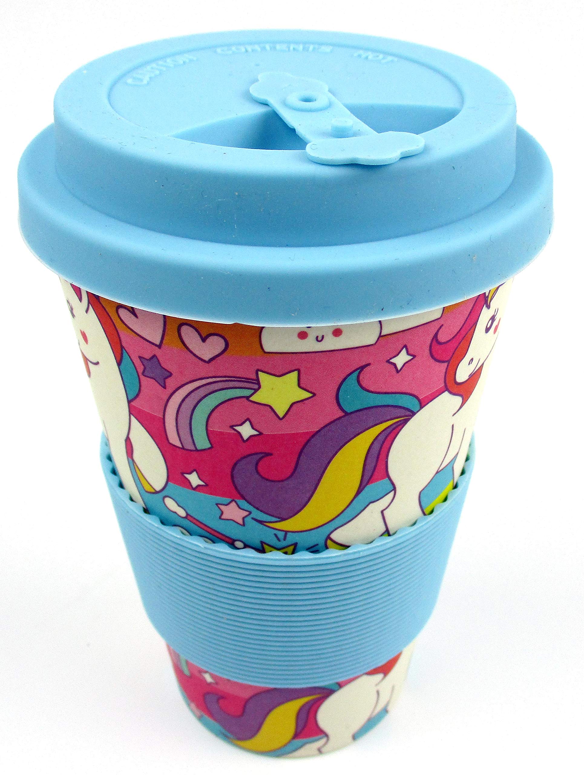 Tinymills Eco-Friendly Reusable Plant Fiber Travel Mug With Unicorn Design Gift For Girls Easter Basket Stuffer