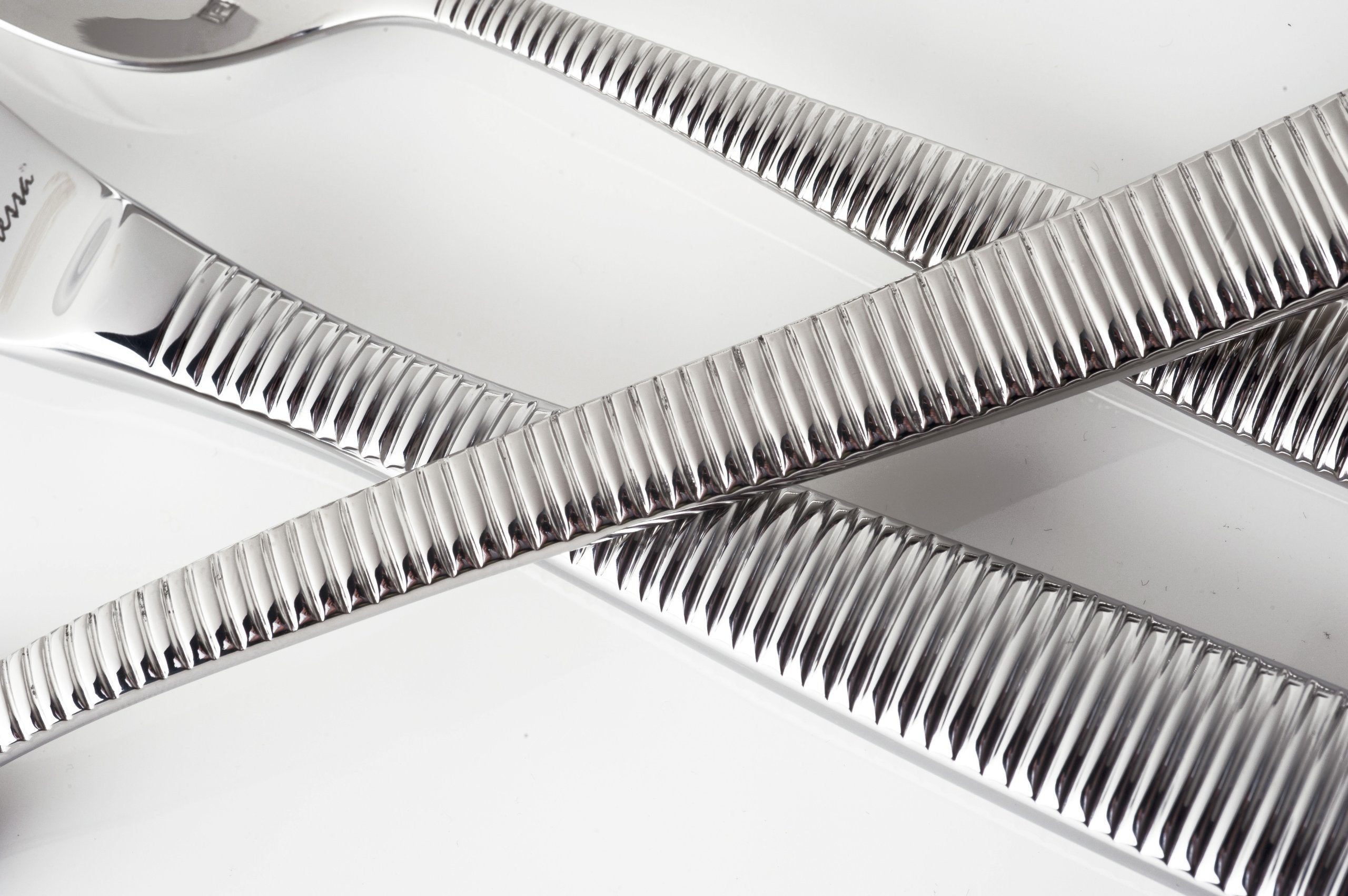 Fortessa Ringo Flatware Bouillon Spoon Set of 12, 18/10 Stainless Steel, Silver