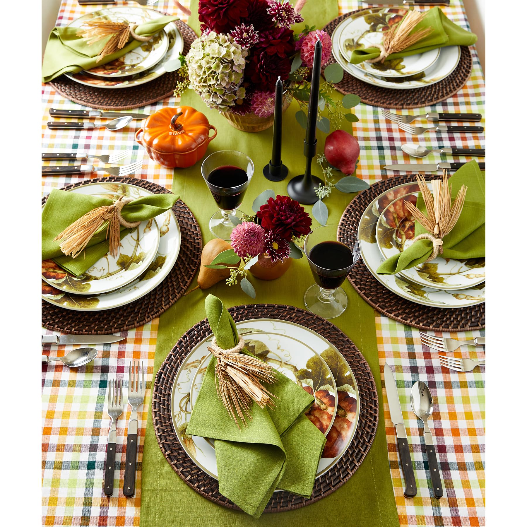 Solino Home Linen Avocado Table Runner 108 Inches Long - Fete, 100% Pure Linen Dining Table Runner 14 X 108 Inch Ideal For Weddi