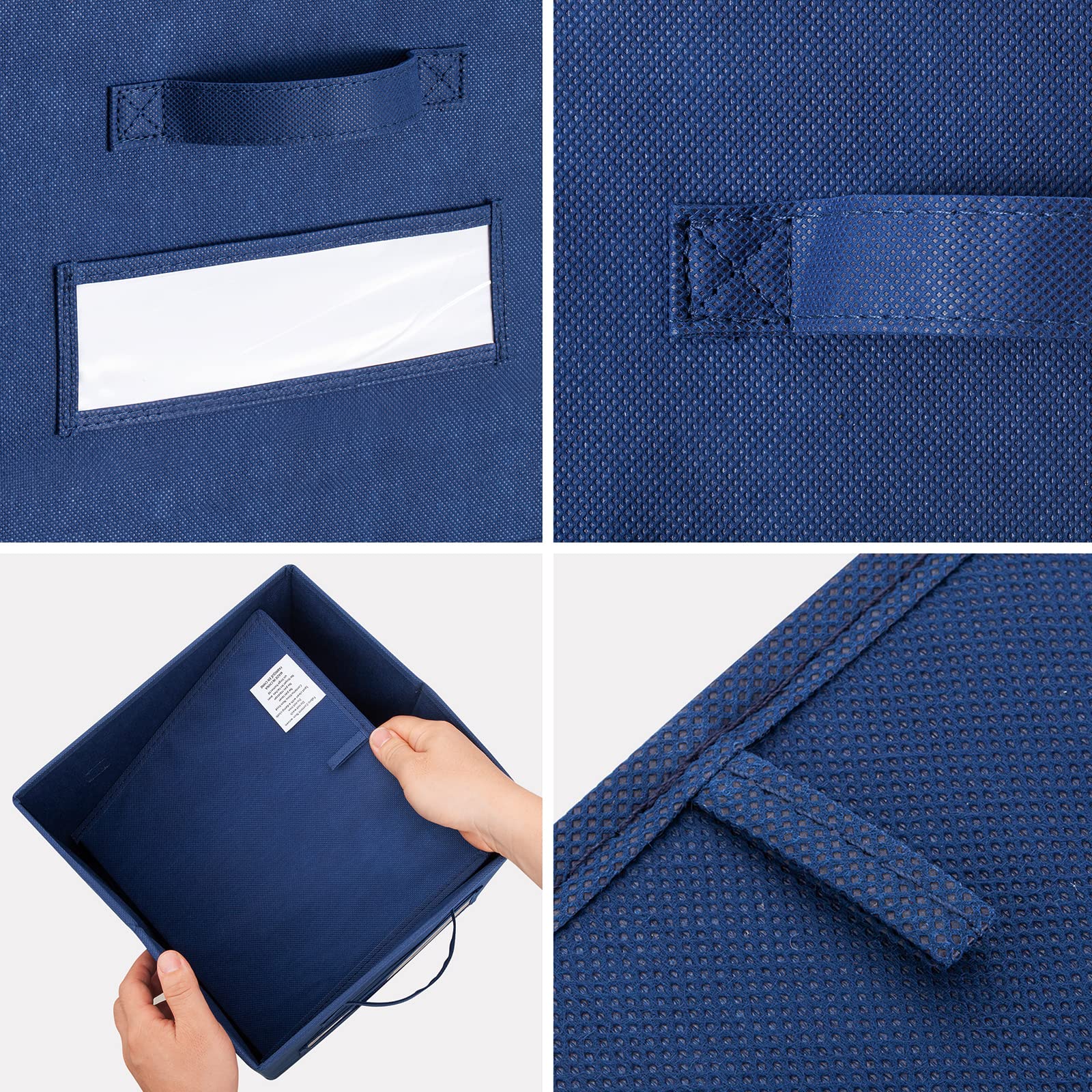 Artsdi Set Of 10,Foldable Cube Storage Bins With 10 Labels Window Cards & A Pen,Baskets Containers For Shelves,Closet Organizers