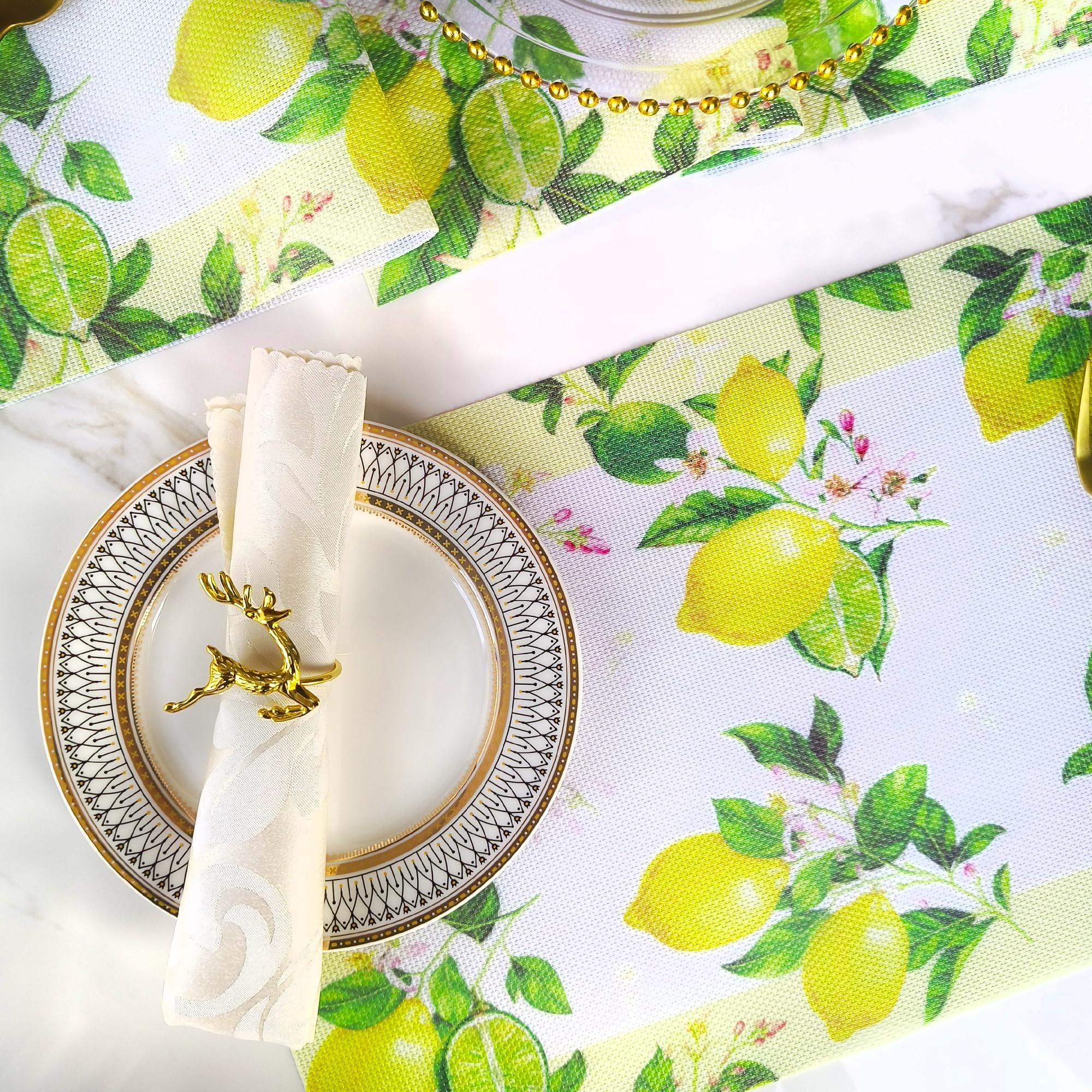Lemon Placemats Set Of 4, Pvc Waterproof Table Mats, Holiday Party Kitchen Table Decorations