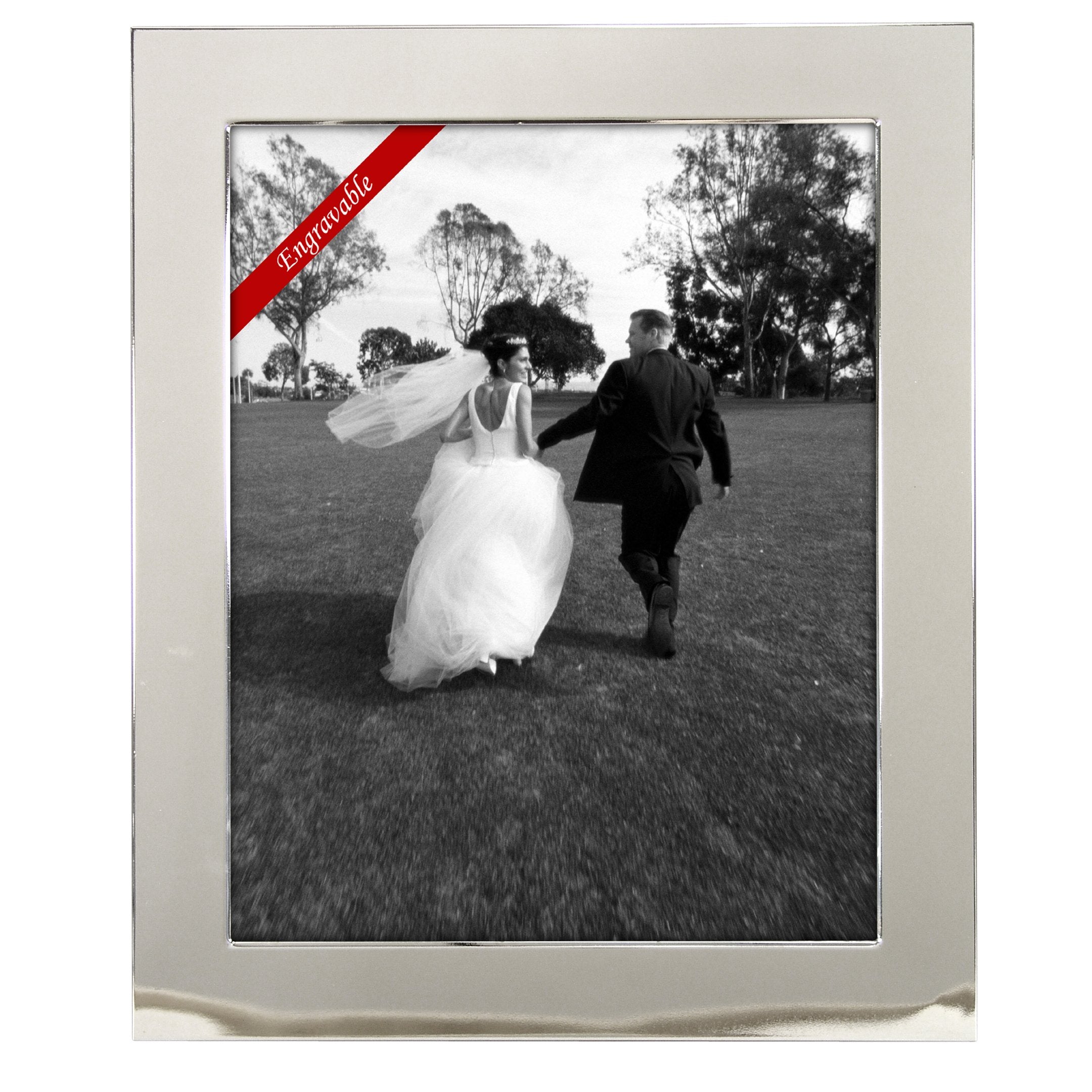 Malden International Designs Wedding Engravable Picture Frame, 8 by 10, Silver