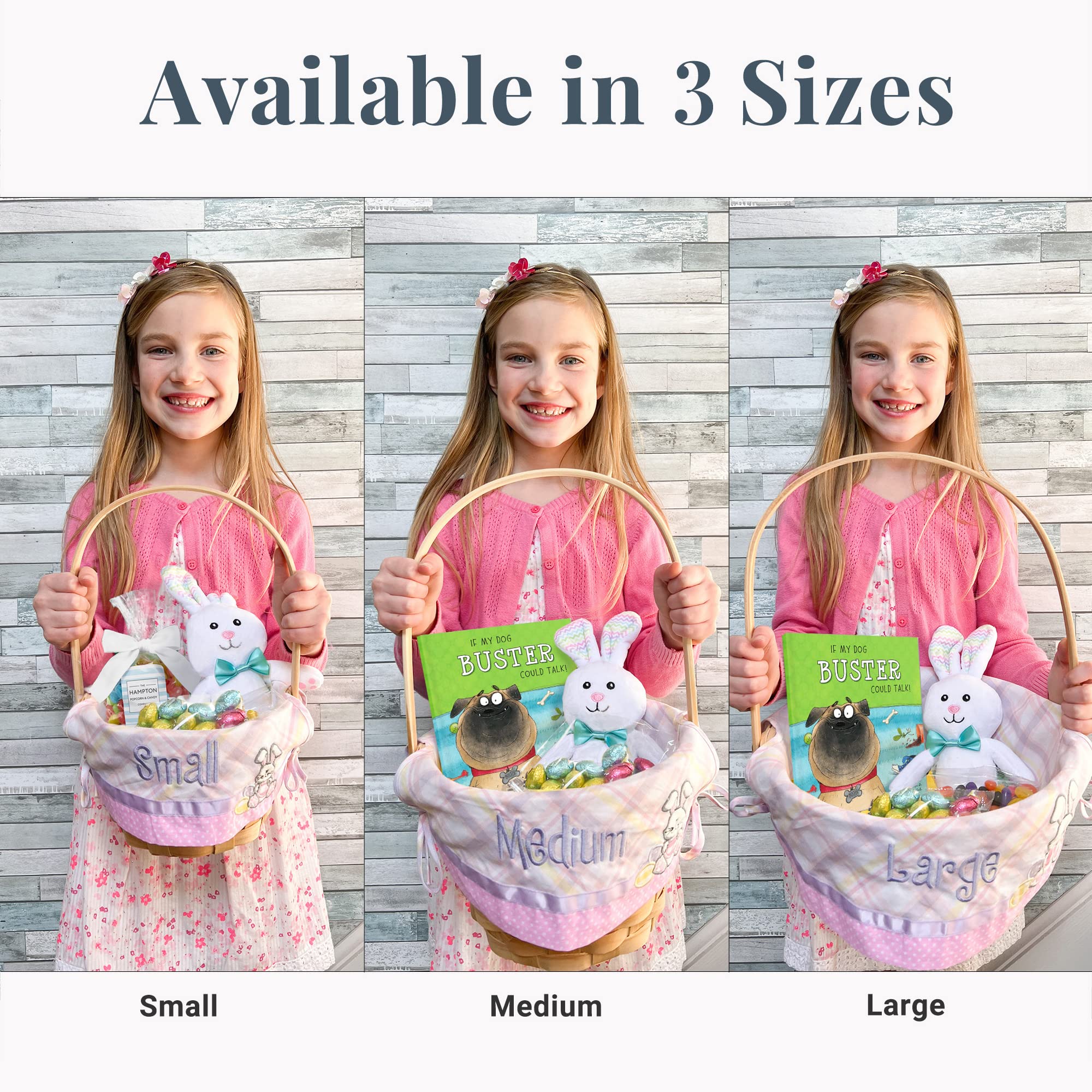 Let'S Make Memories Personalized Create Your Own Wicker Easter Basket - Pink Gingham Design - Basket Only - Customize With Any N