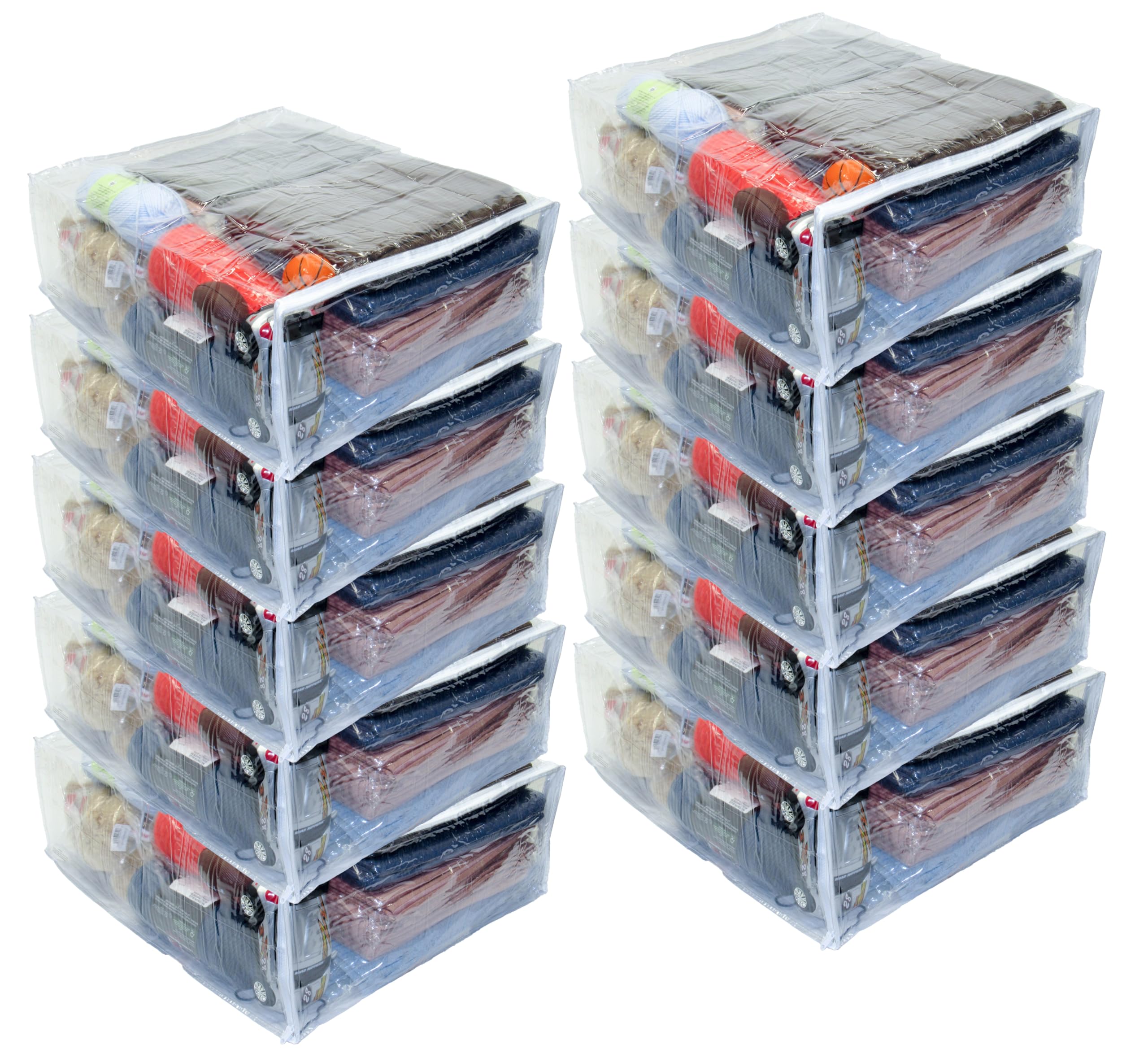 Oreh Homewares 10-Pack X-Large (20'' X 23'' X 8'') Heavy Duty Vinyl Zippered Storage Bags (Clear) For Sweaters, Blankets, Comfor