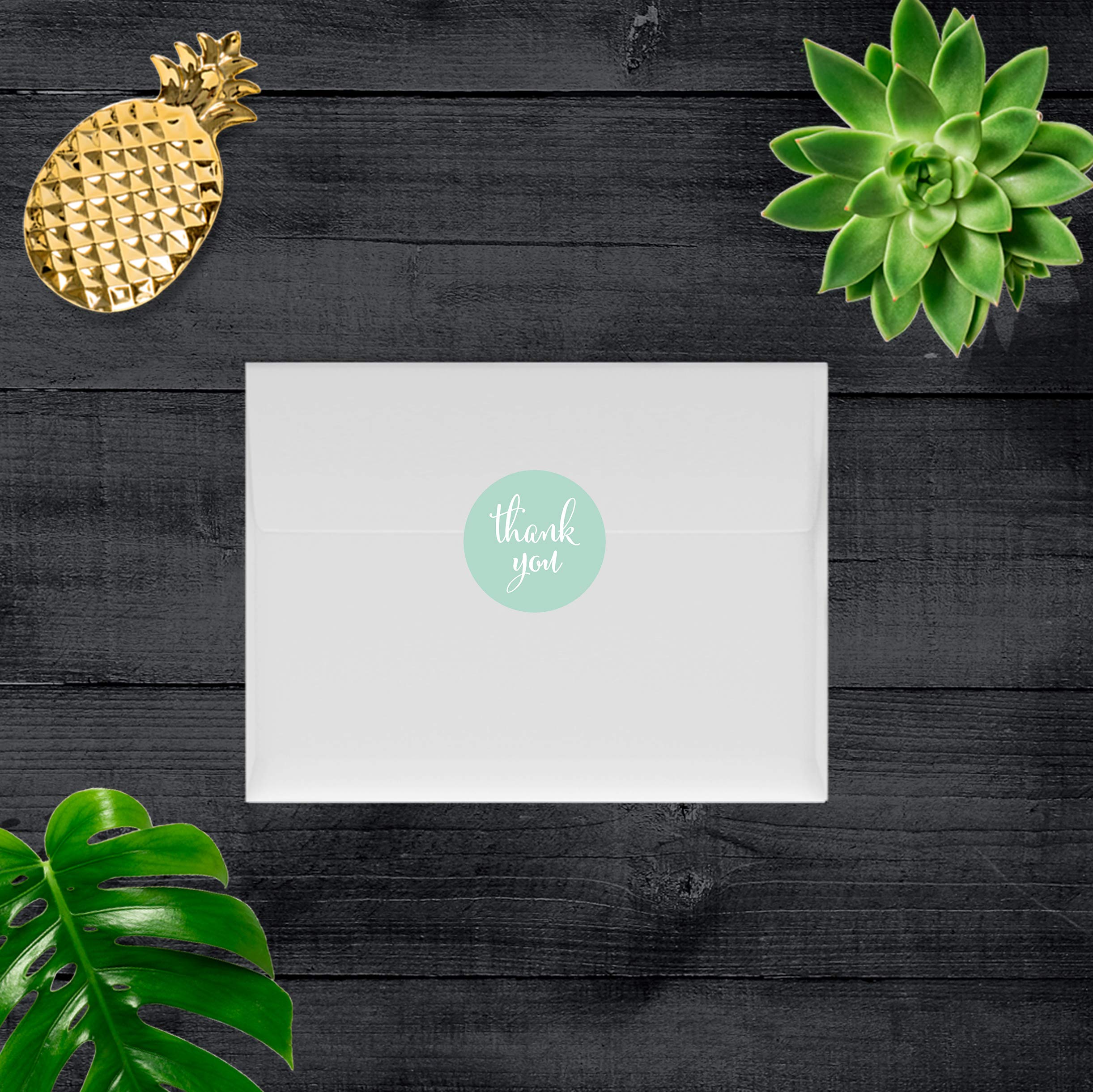 Andaz Press Chocolate Drop Labels Stickers, Thank You, Mint Green, 216-Pack, For Wedding Birthday Party Baby Bridal Shower Kisse