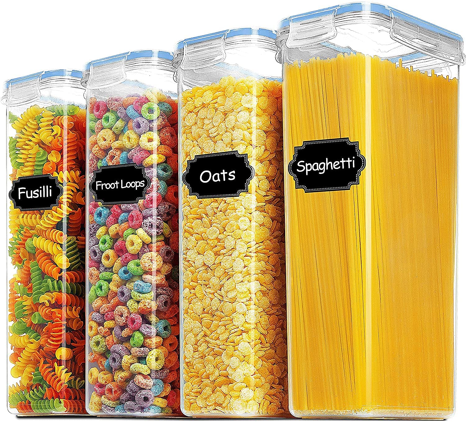Plastic Storage Container, Set Of 4, 2100Ml, Blue | Storage Jar | Air Tight | Kitchen Organiser | Container Set | Refrigerator S